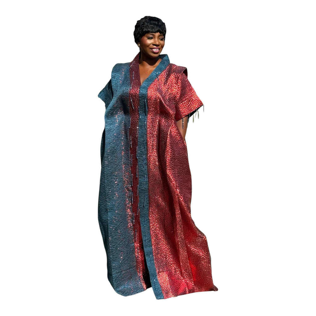 Adeola Beaded ombré Brocade Bubu