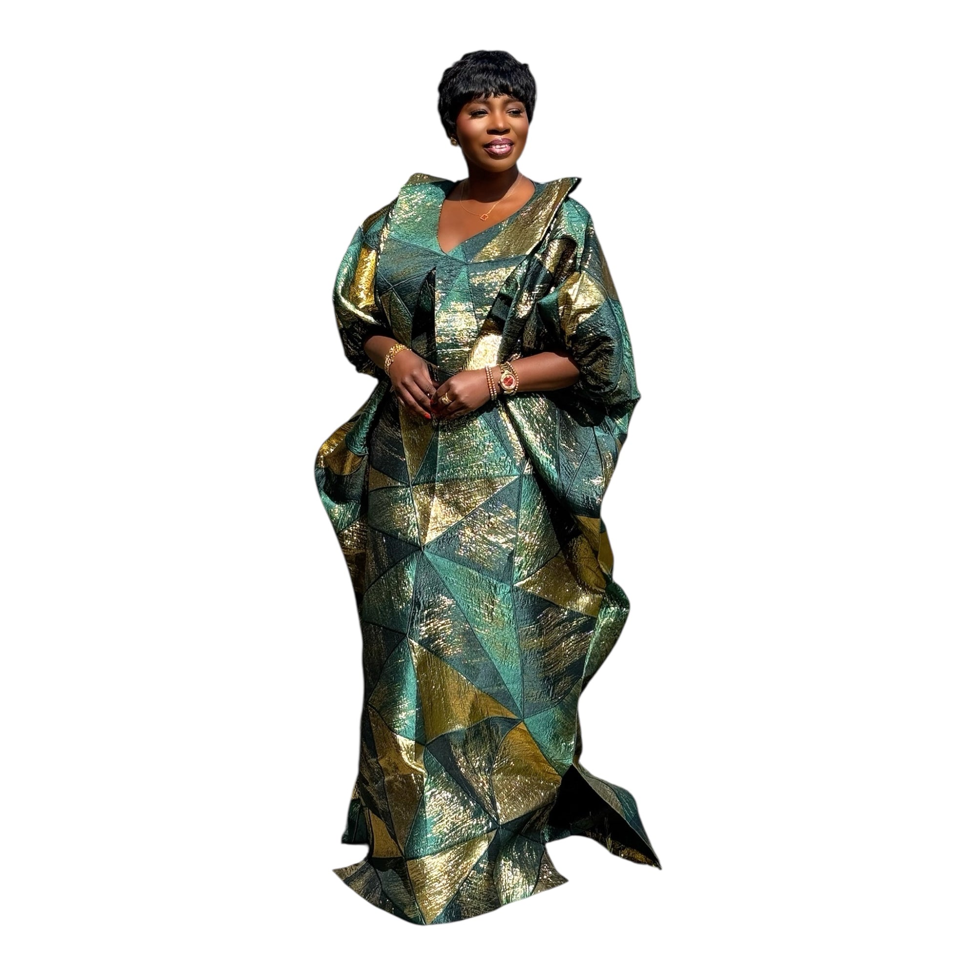 Maya  Luxury Brocade boubou dress with head wrap