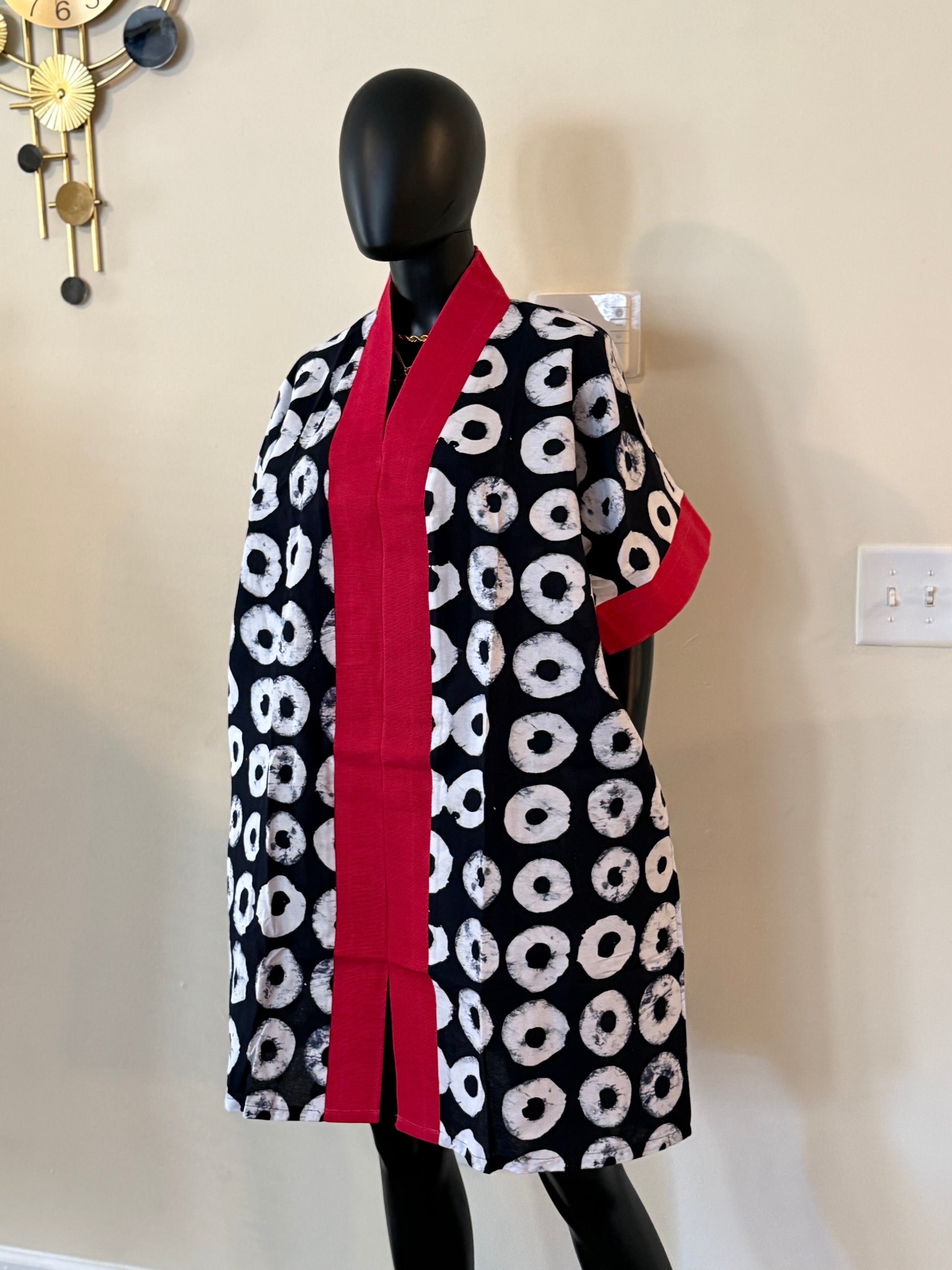 Chic Short Bubu Dress with Aso Oke Detail – One Size, 100% Cotton