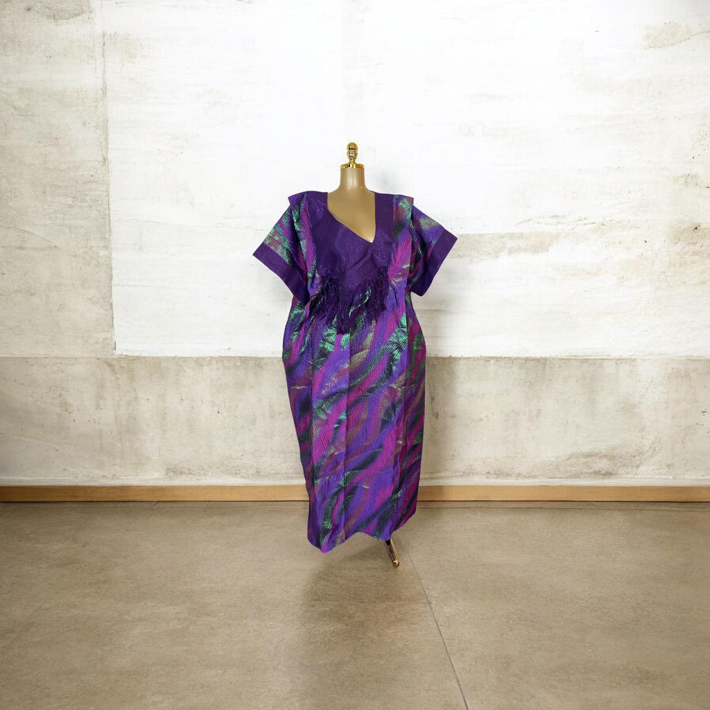 Bela  Luxury brocade boubou dress with head wrap