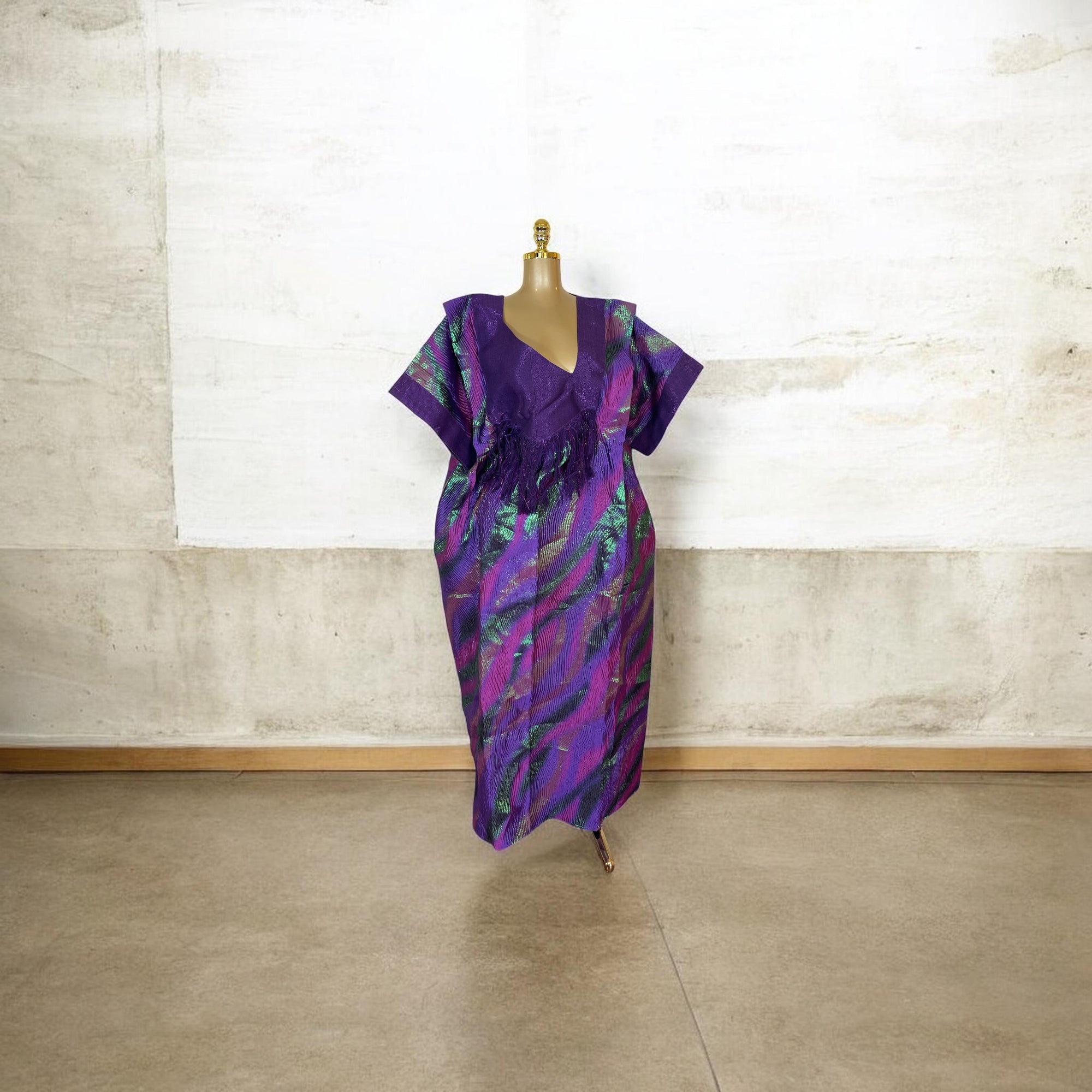 Bela  Luxury brocade boubou dress with head wrap