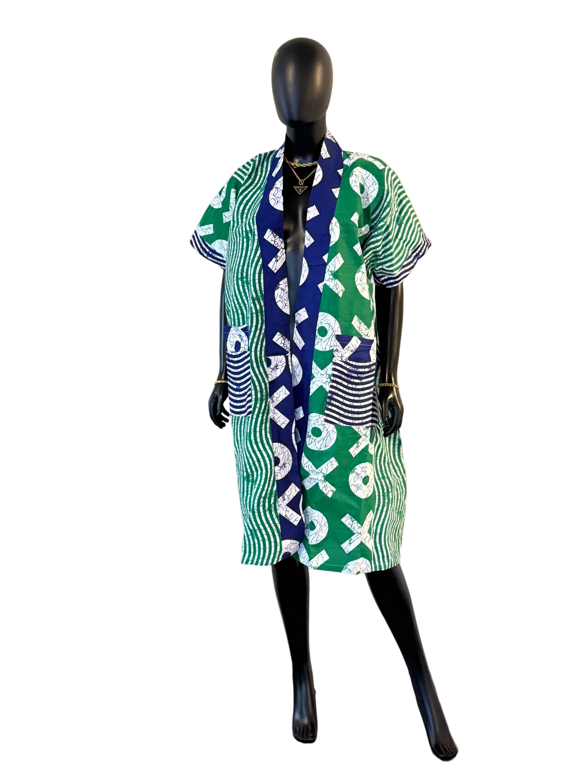 Luxury cotton Ankara kimono