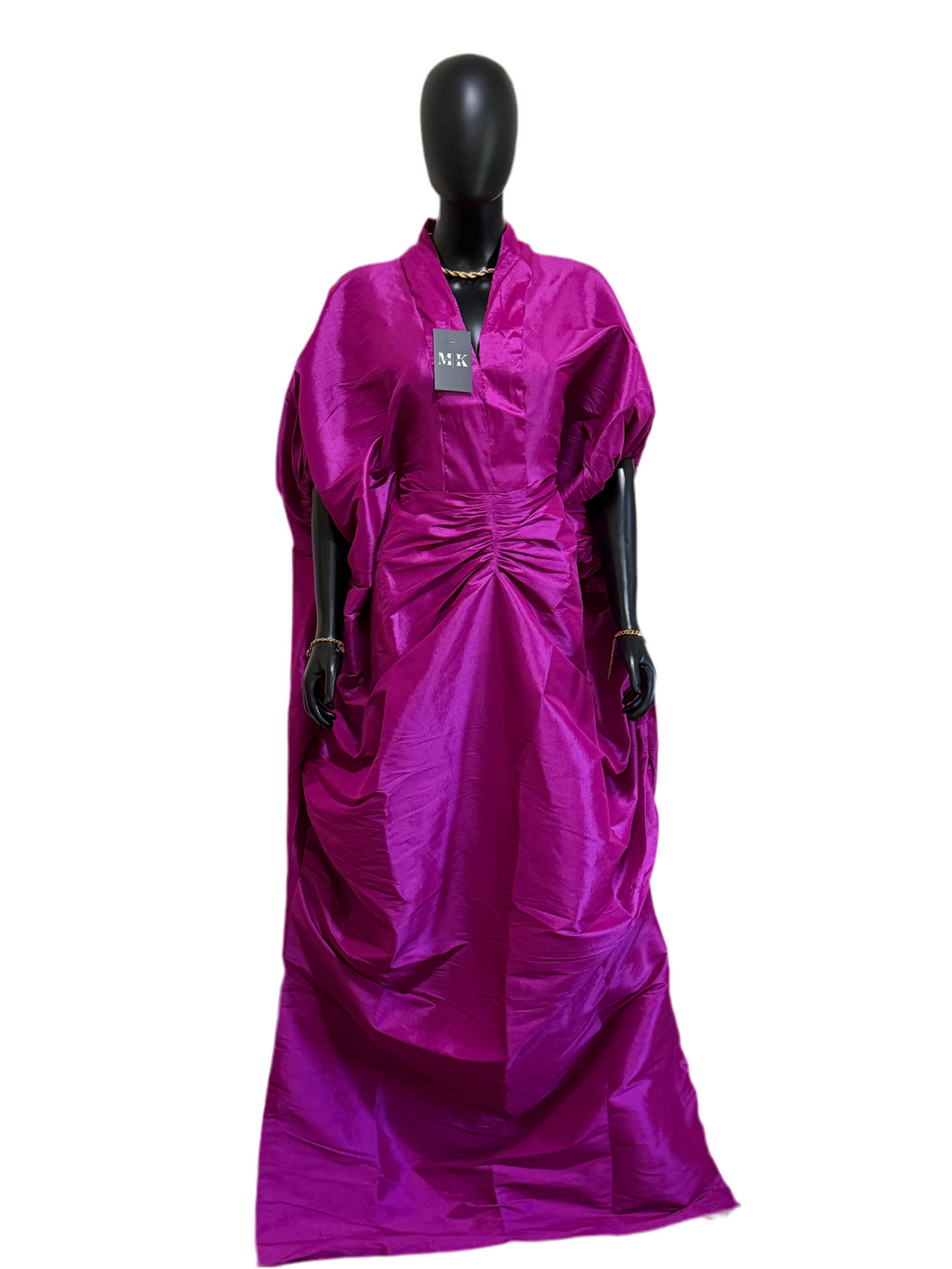 Nana Ruched Puff Sleeve Bubu Gown