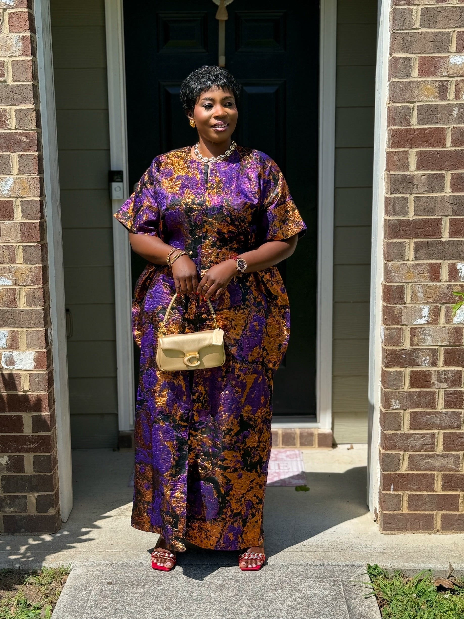 JASMIN Luxury brocade boubou dress Petite