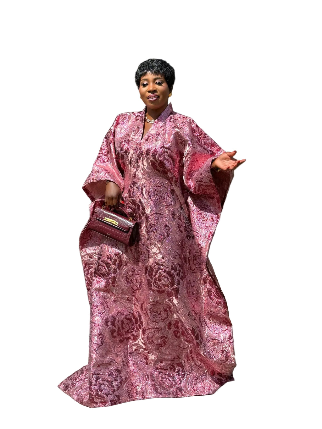 Faridah Luxury brocade boubou dress with head wrap