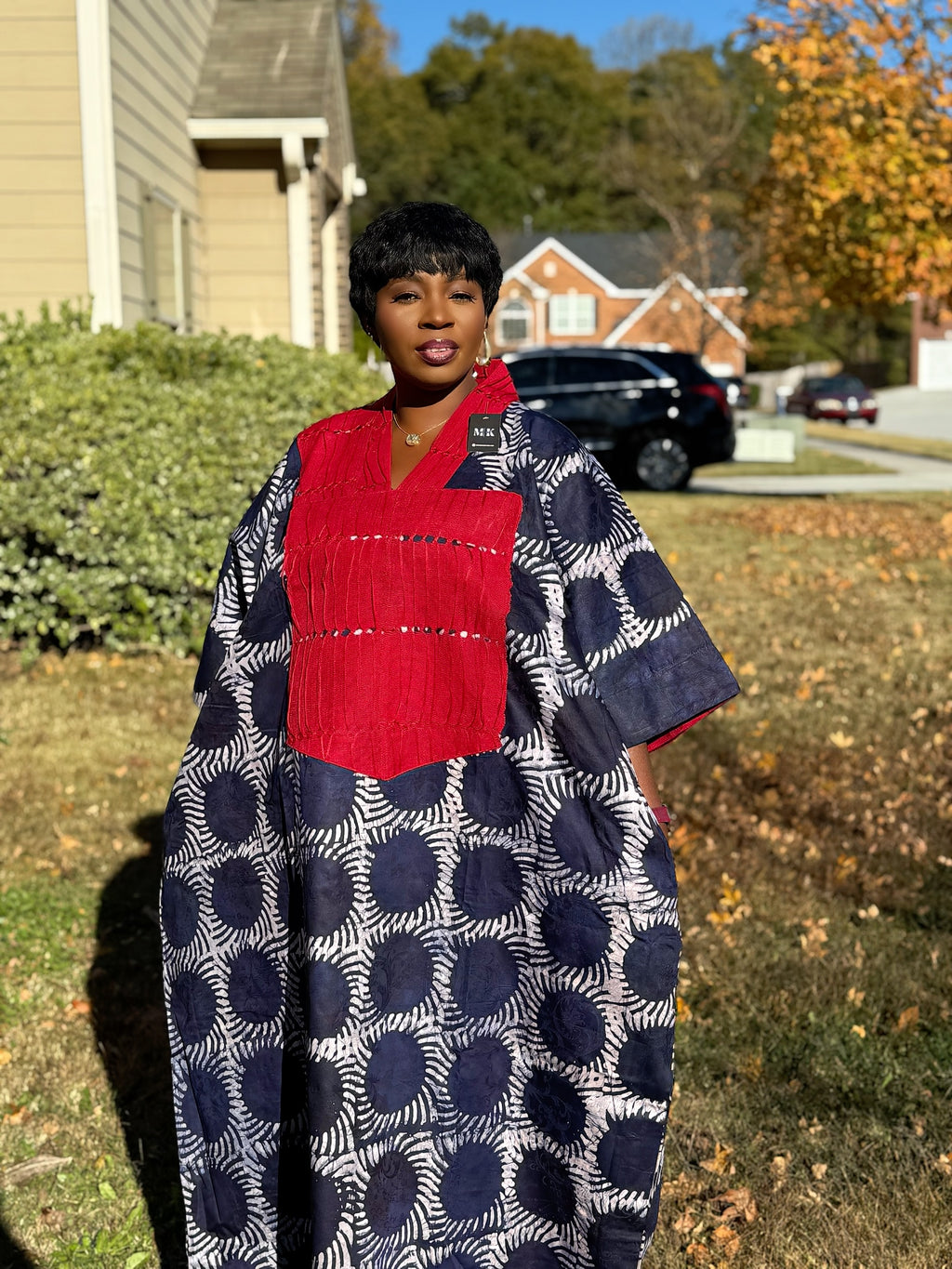 Amarachi Luxury Cotton Adire (Tie and Dye) Bubu with head wrap