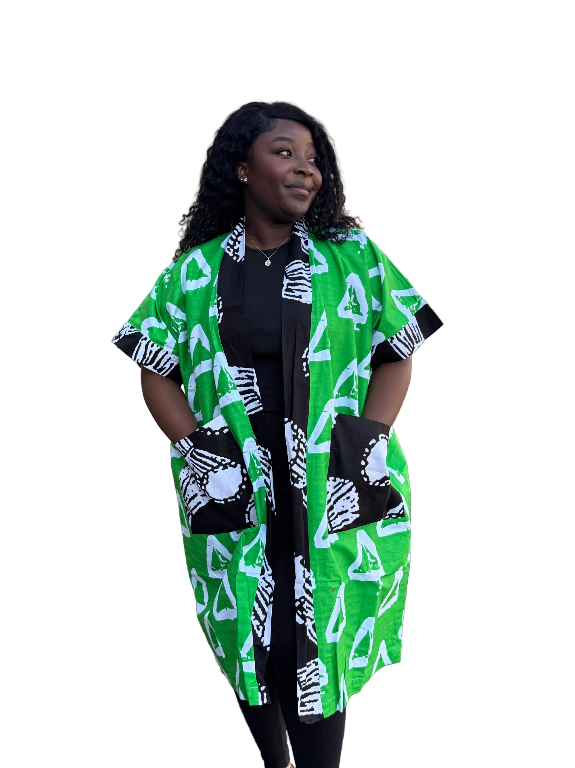 Luxury cotton Ankara kimono