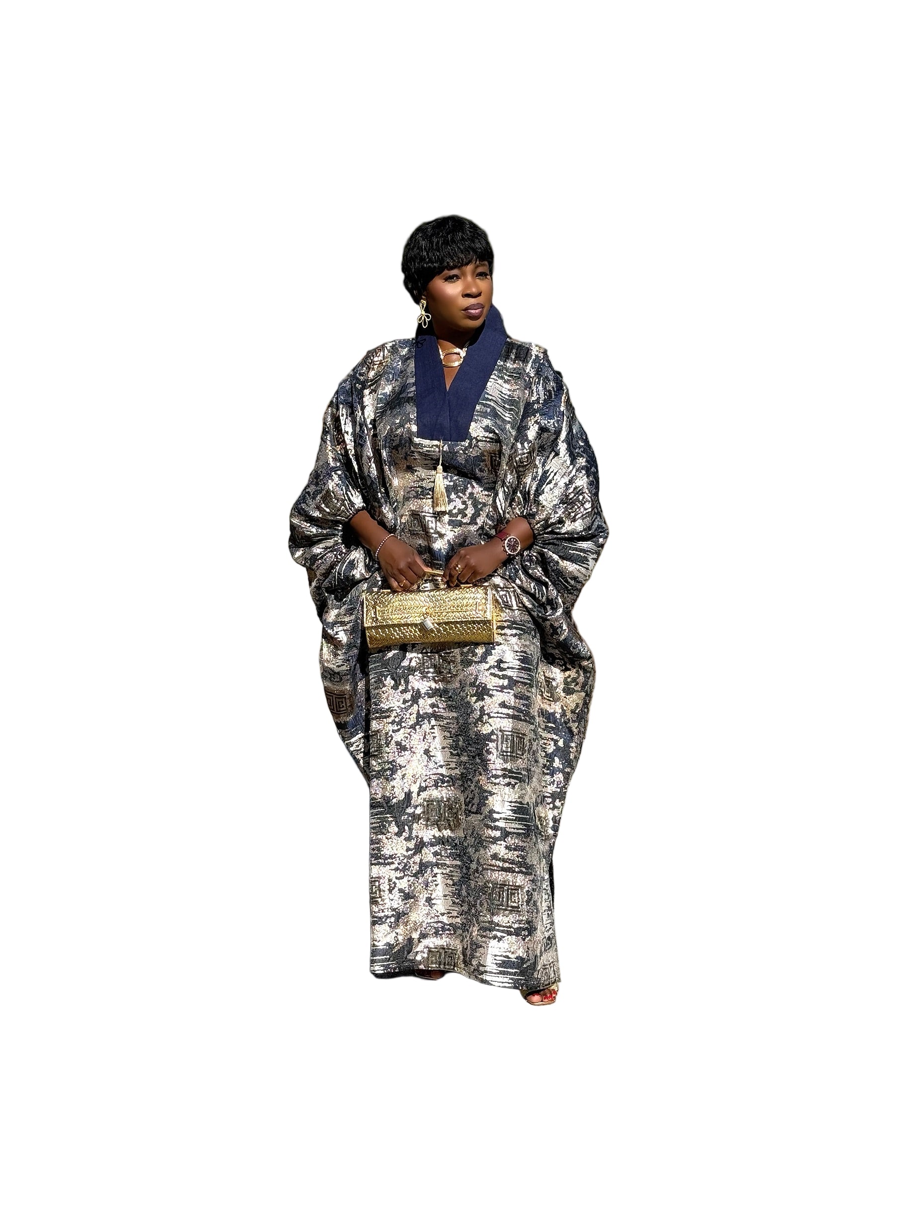 Daliah Luxury brocade boubou dress with Asoke