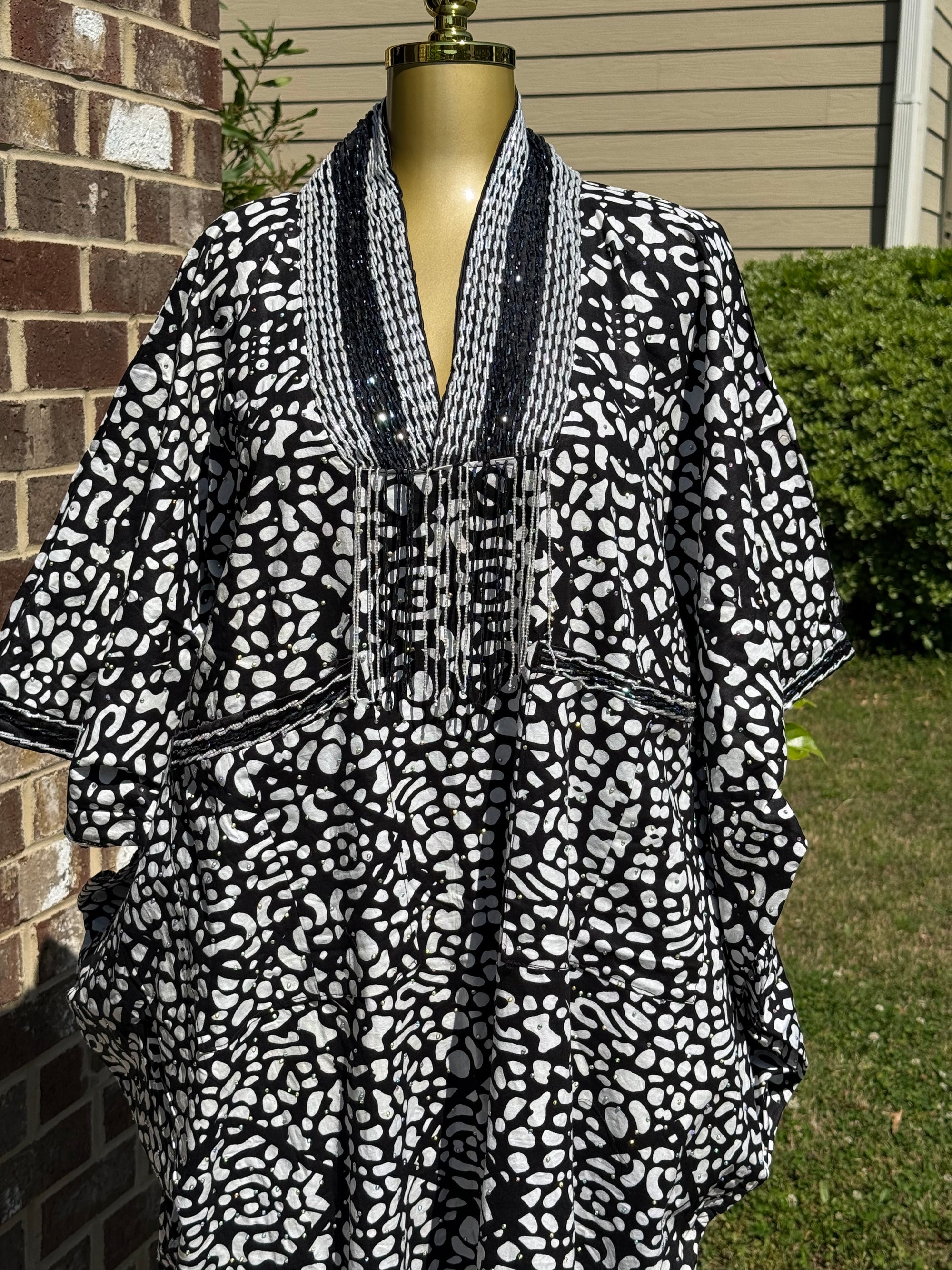 BELLA FULLY STONED ANKARA BUBU WITH BEADED NECLINE