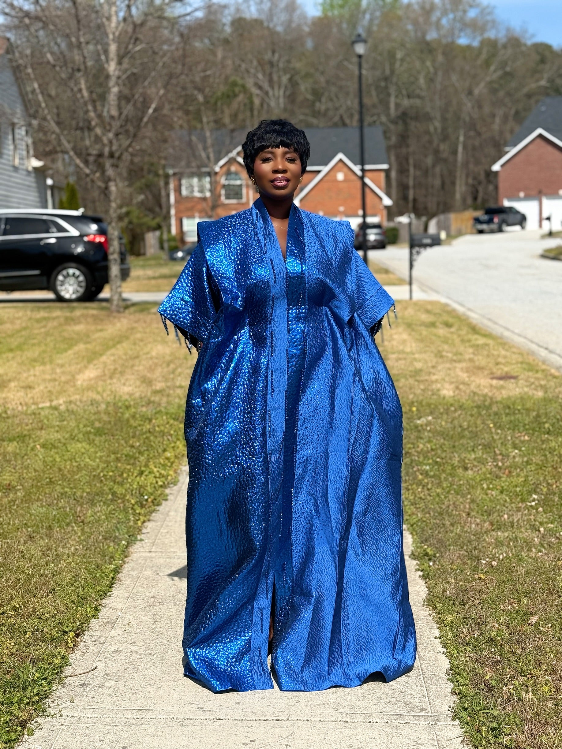Adeola Beaded ombré Brocade Bubu