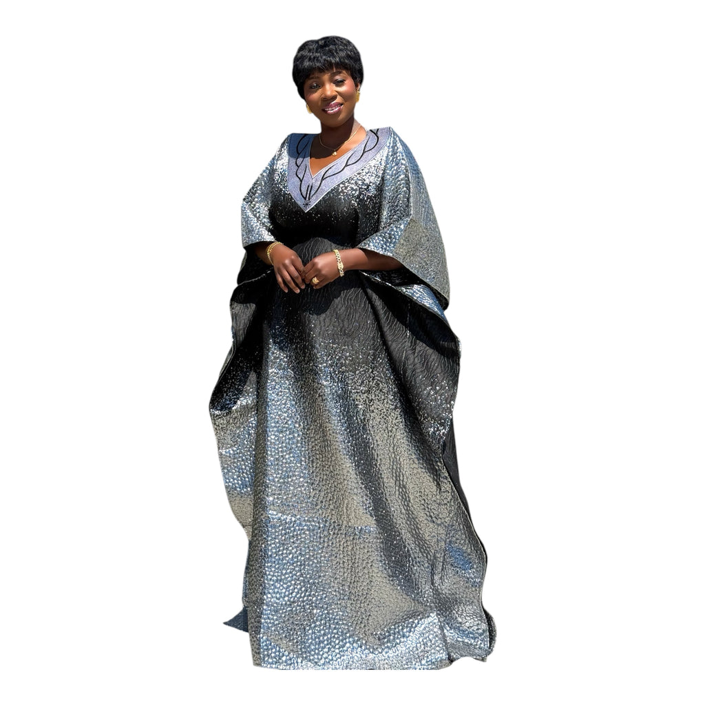 Brocade Embroidered Bubu with Head tie & Inner Belt