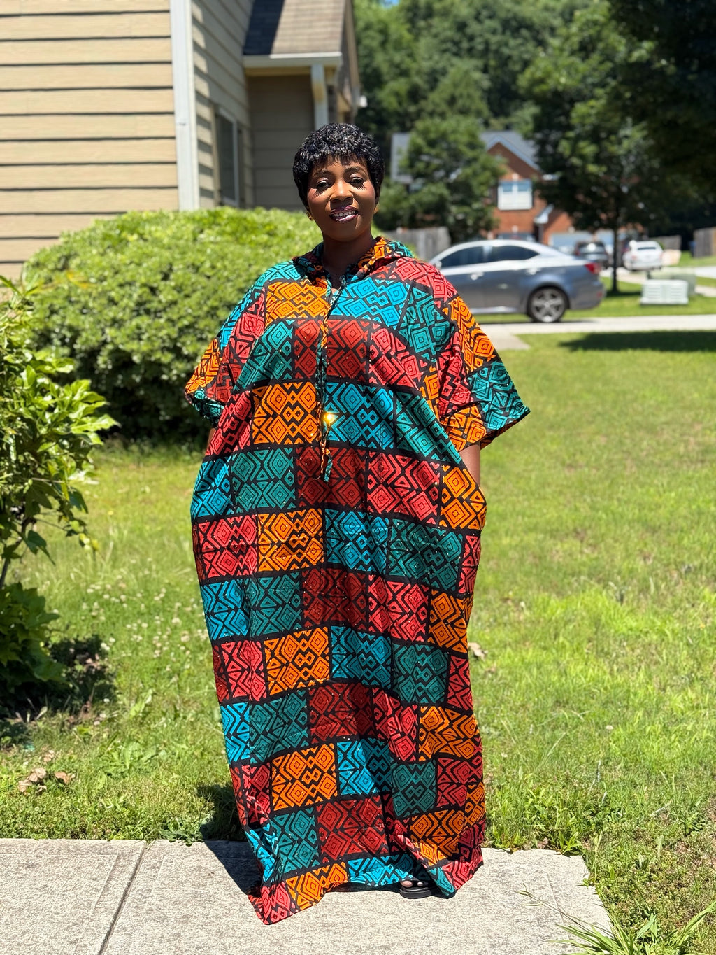 NAA HOODED ANKARA BUBU ( Long)