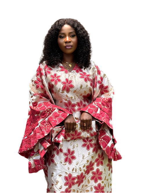 ABIBA Bold & Beautiful: Batwing Brocade Bubu with Pleated Sleeves