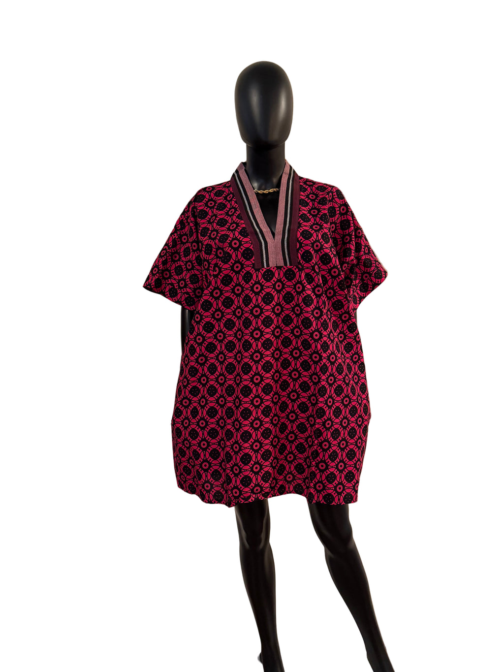 Mini Cotton  Ankara Bubu Dress with Asoke