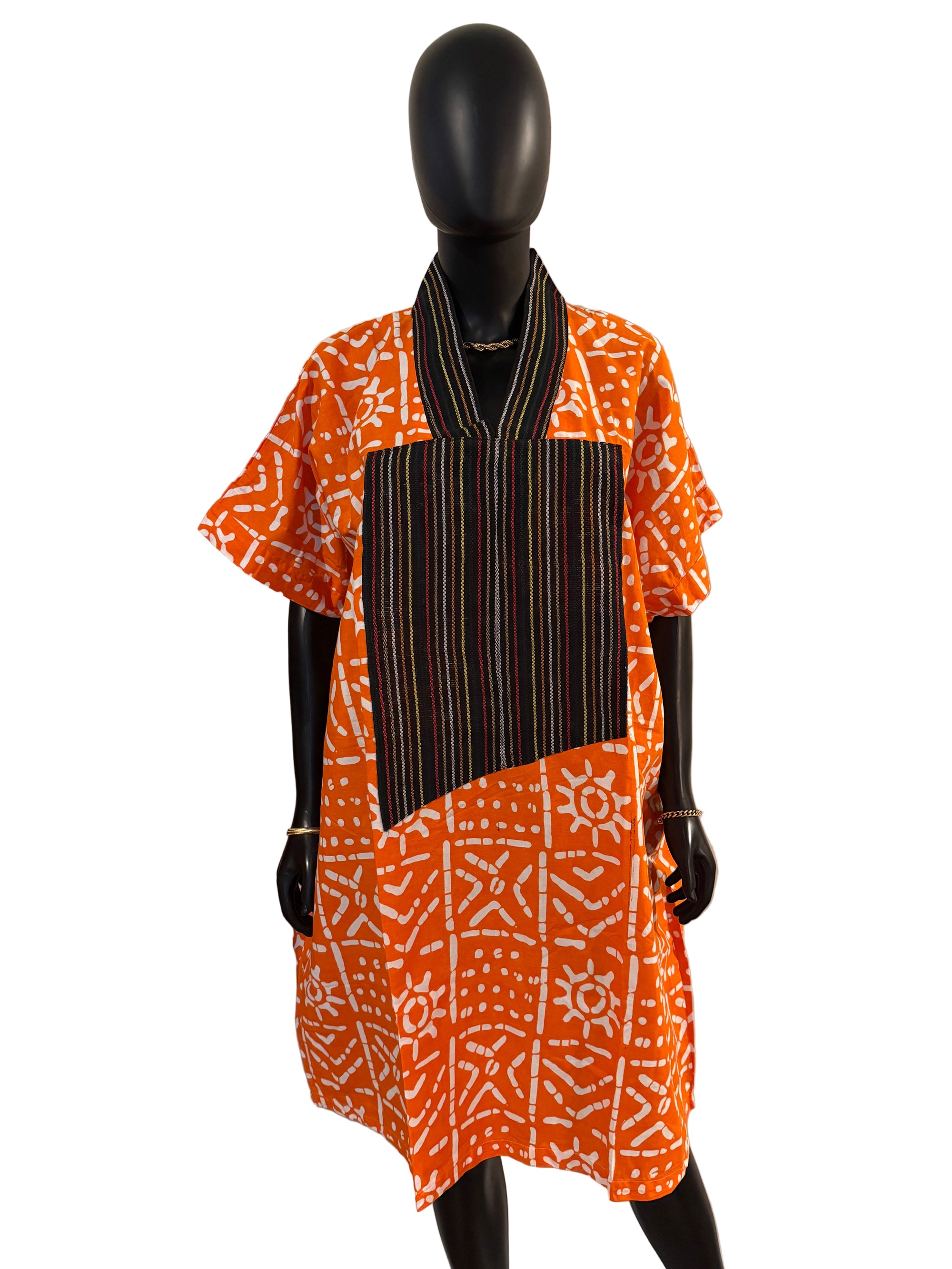 Mini Cotton  Ankara Bubu Dress with Asoke