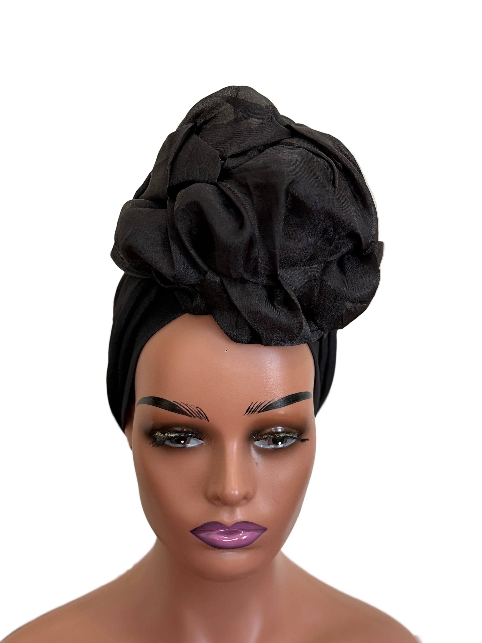 Luxury Beaded Turban with big flower