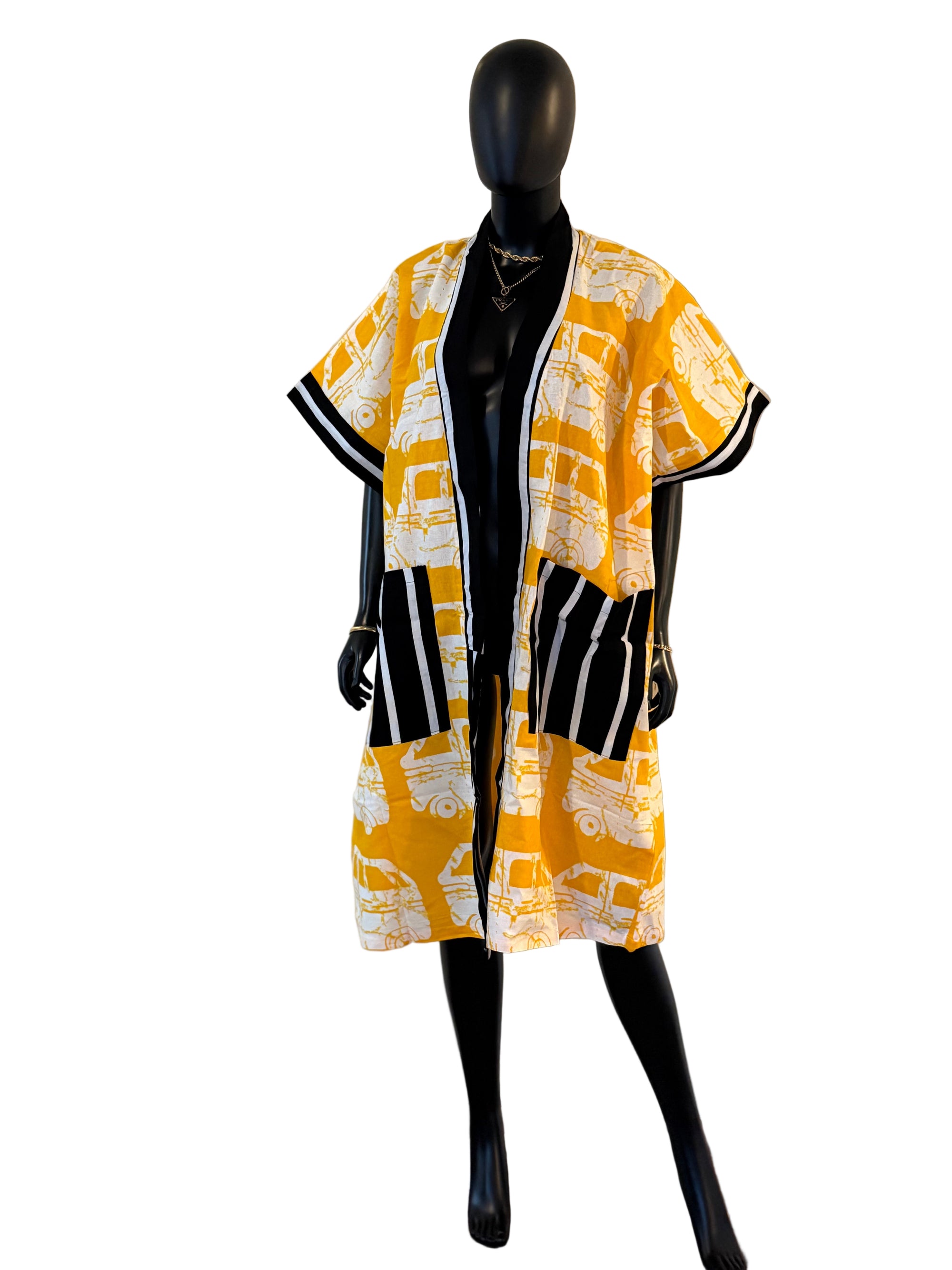 Luxury cotton Ankara kimono