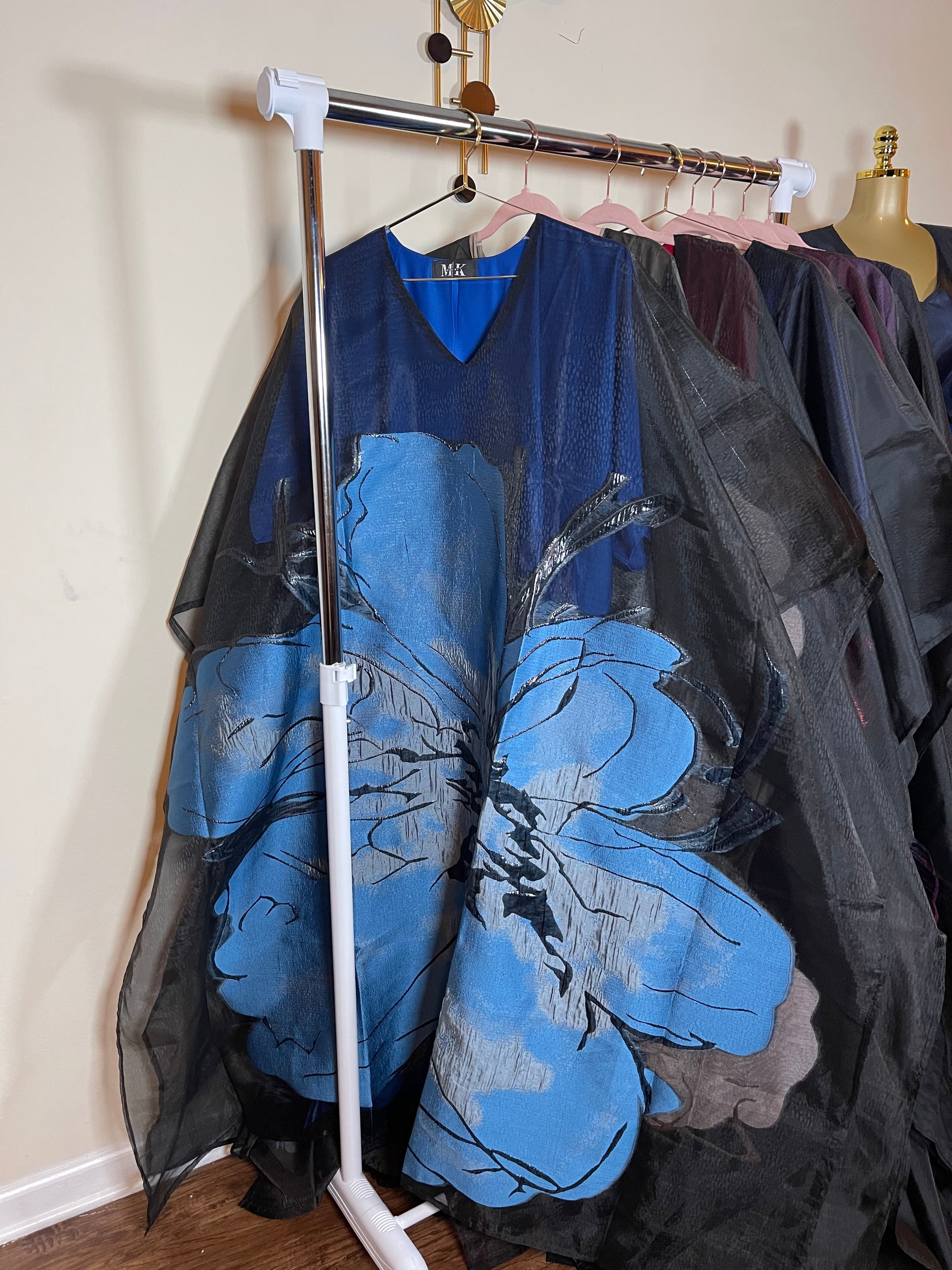 Luxury 3D flower organza boubou set