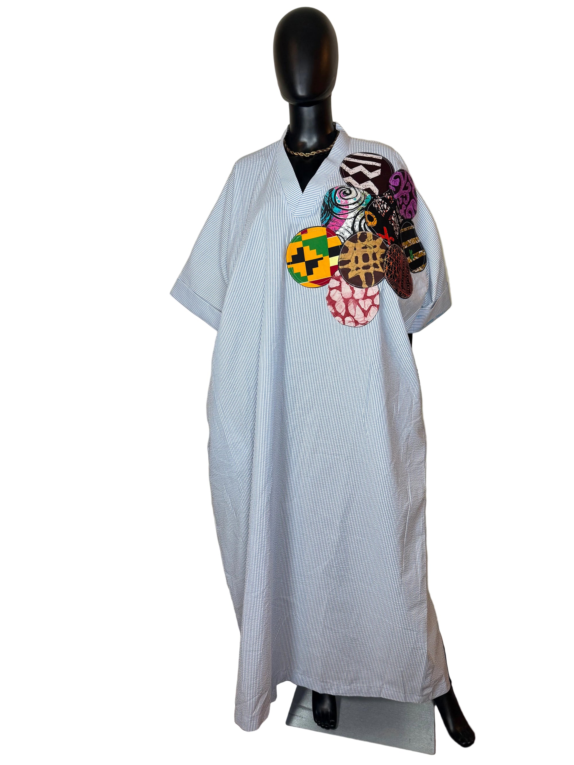 Cotton Ankara patch Bubu dress