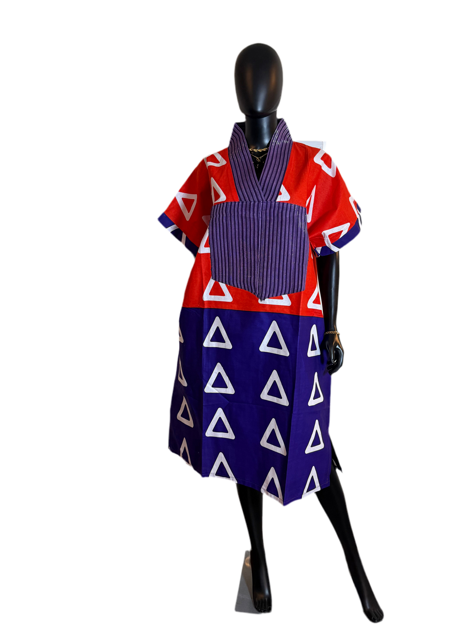 Short Ankara Bubu Dress with Asoke