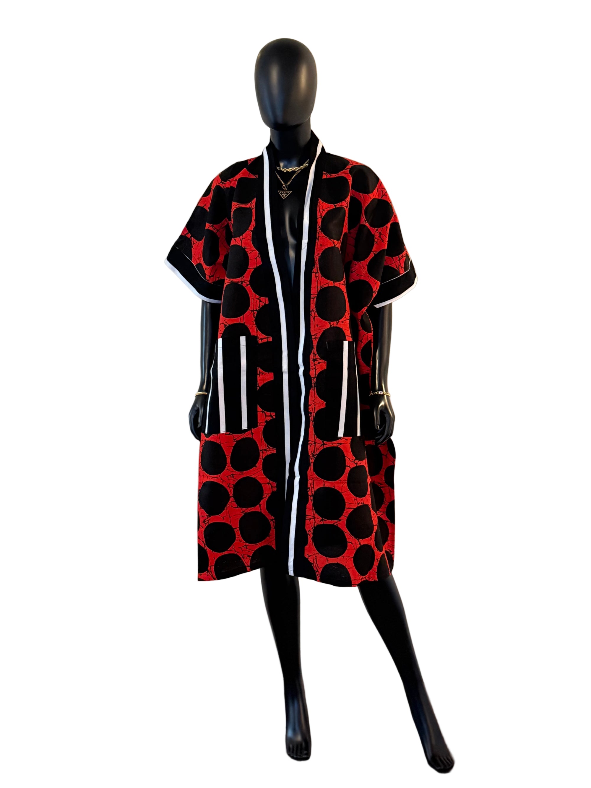 Luxury cotton Ankara kimono