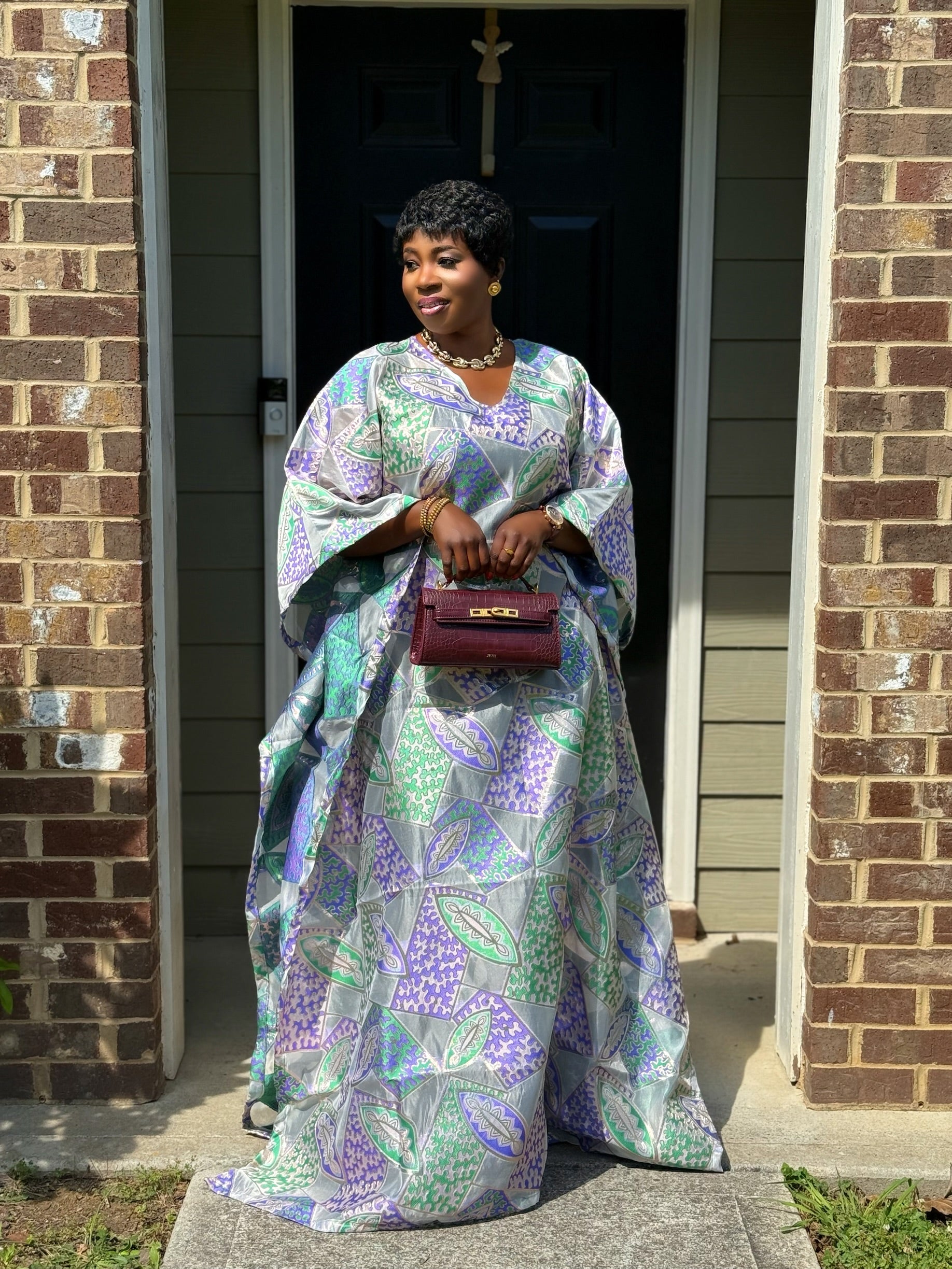 JASMIN Luxury brocade Organza boubou dress