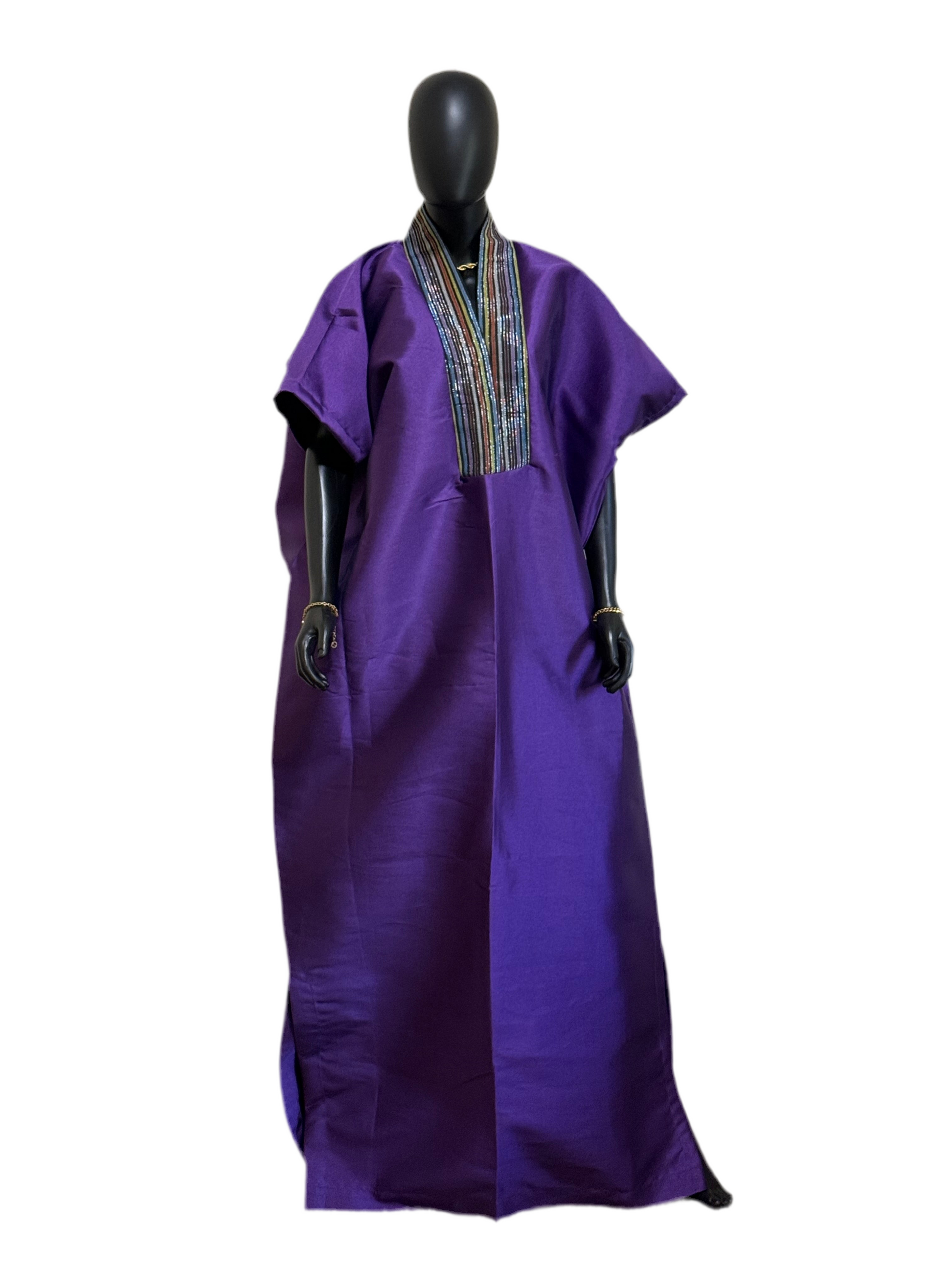 Mercy Mikado Bubu Dress with ASOKE Neckline & Scarf – 65” Length