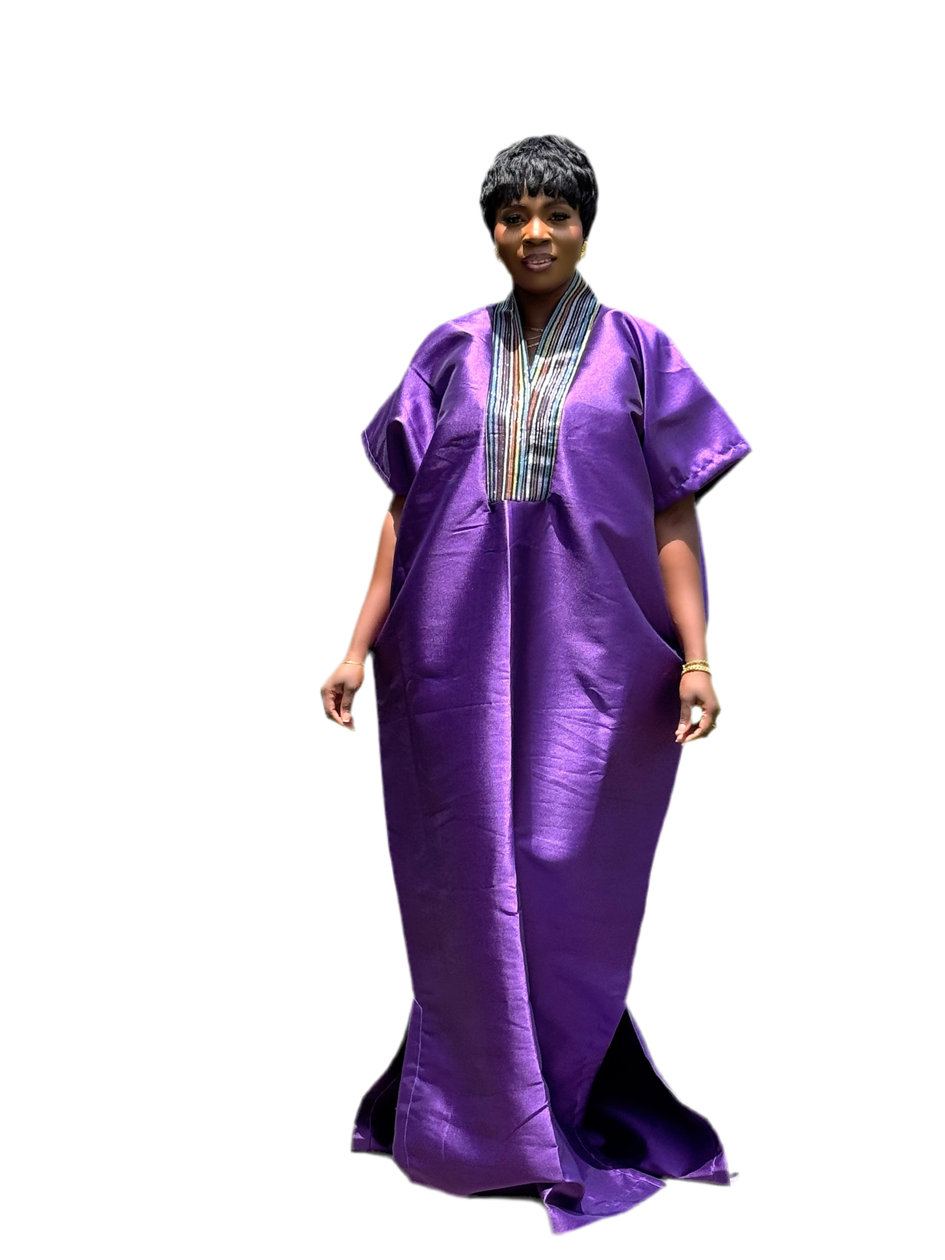Mercy Mikado Bubu Dress with ASOKE Neckline & Scarf – 65” Length