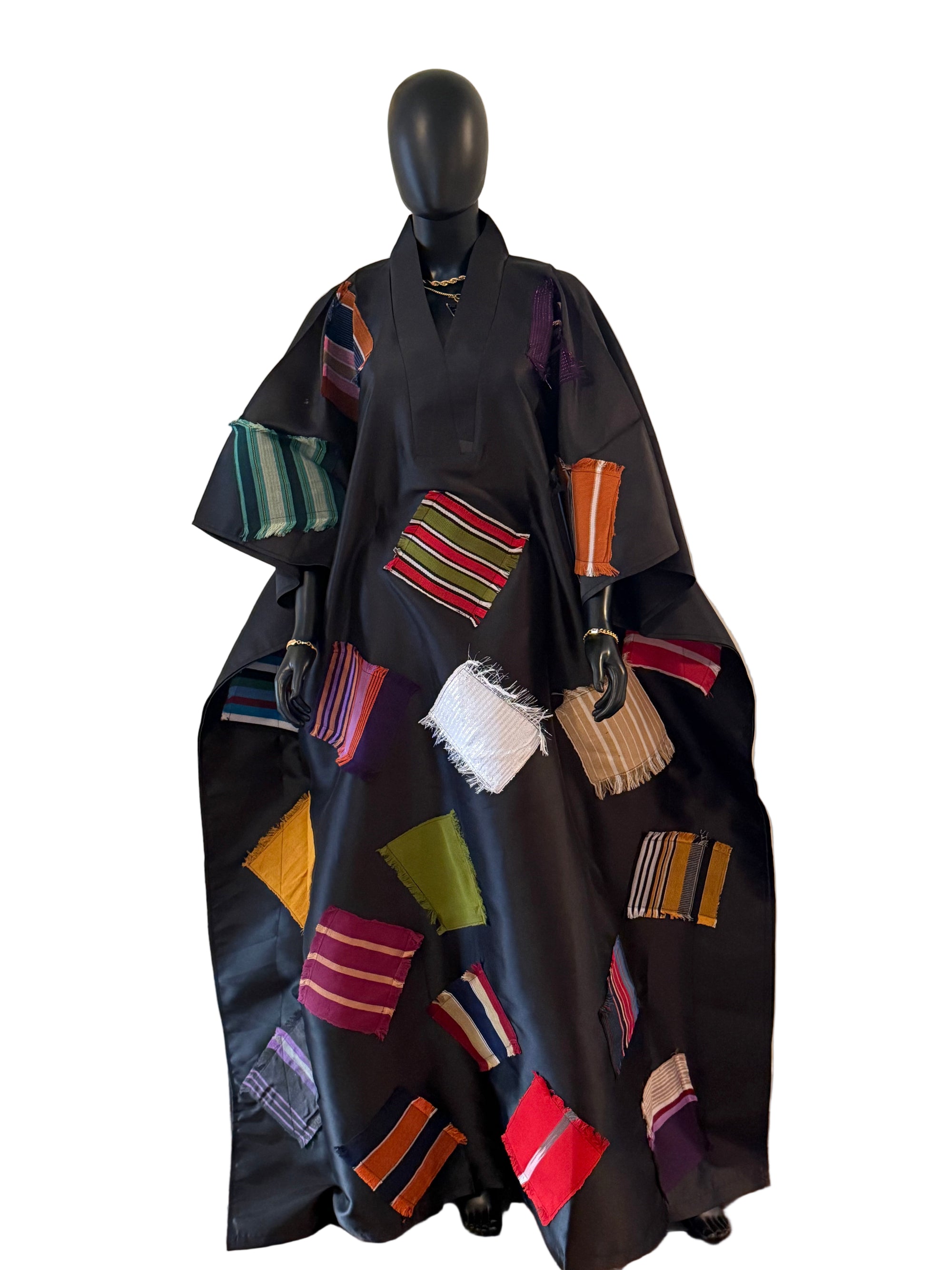 Luxury mikado with ASOKE patches Bubu butterfly dress