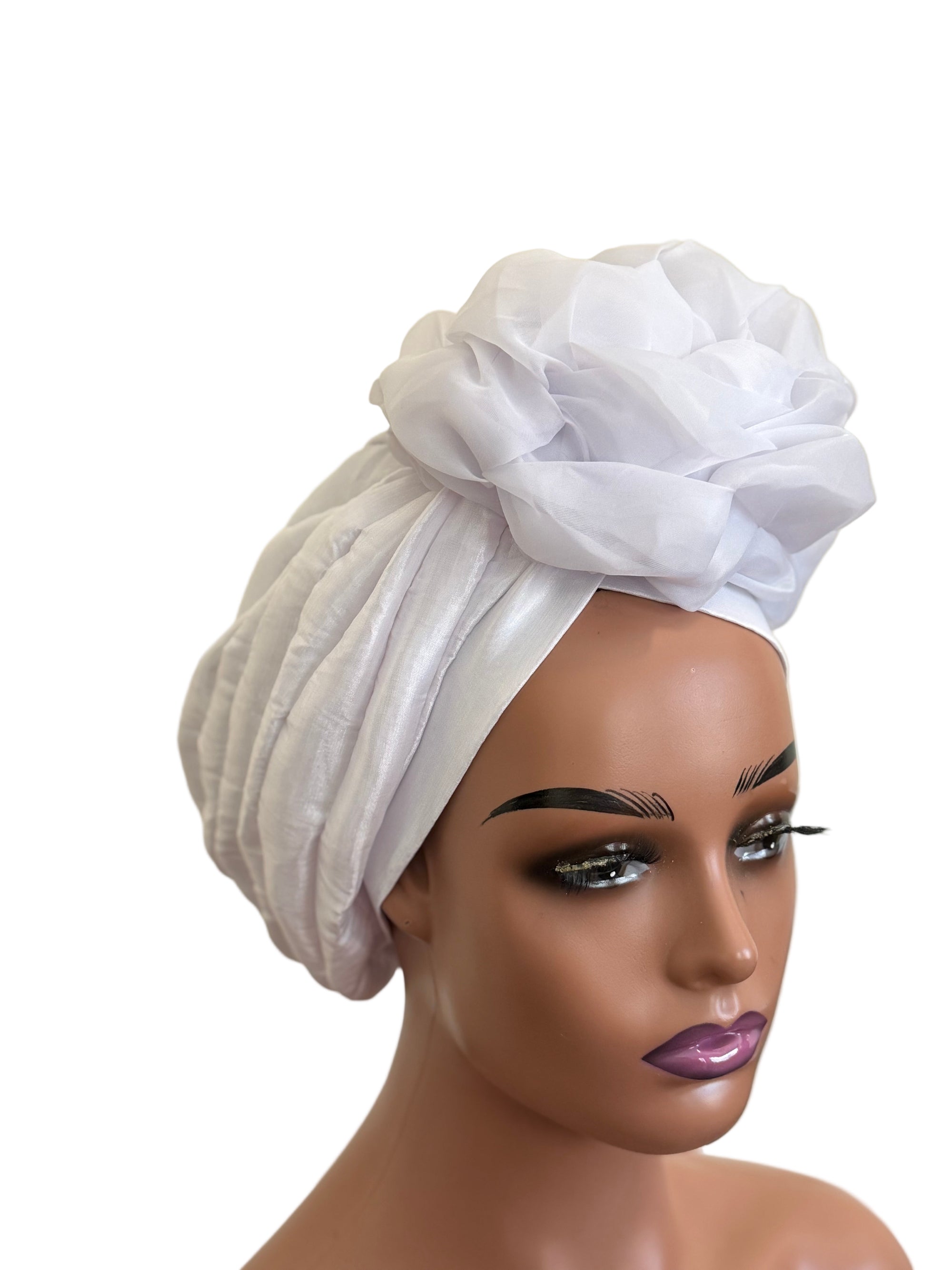 Luxury Beaded Turban with big flower