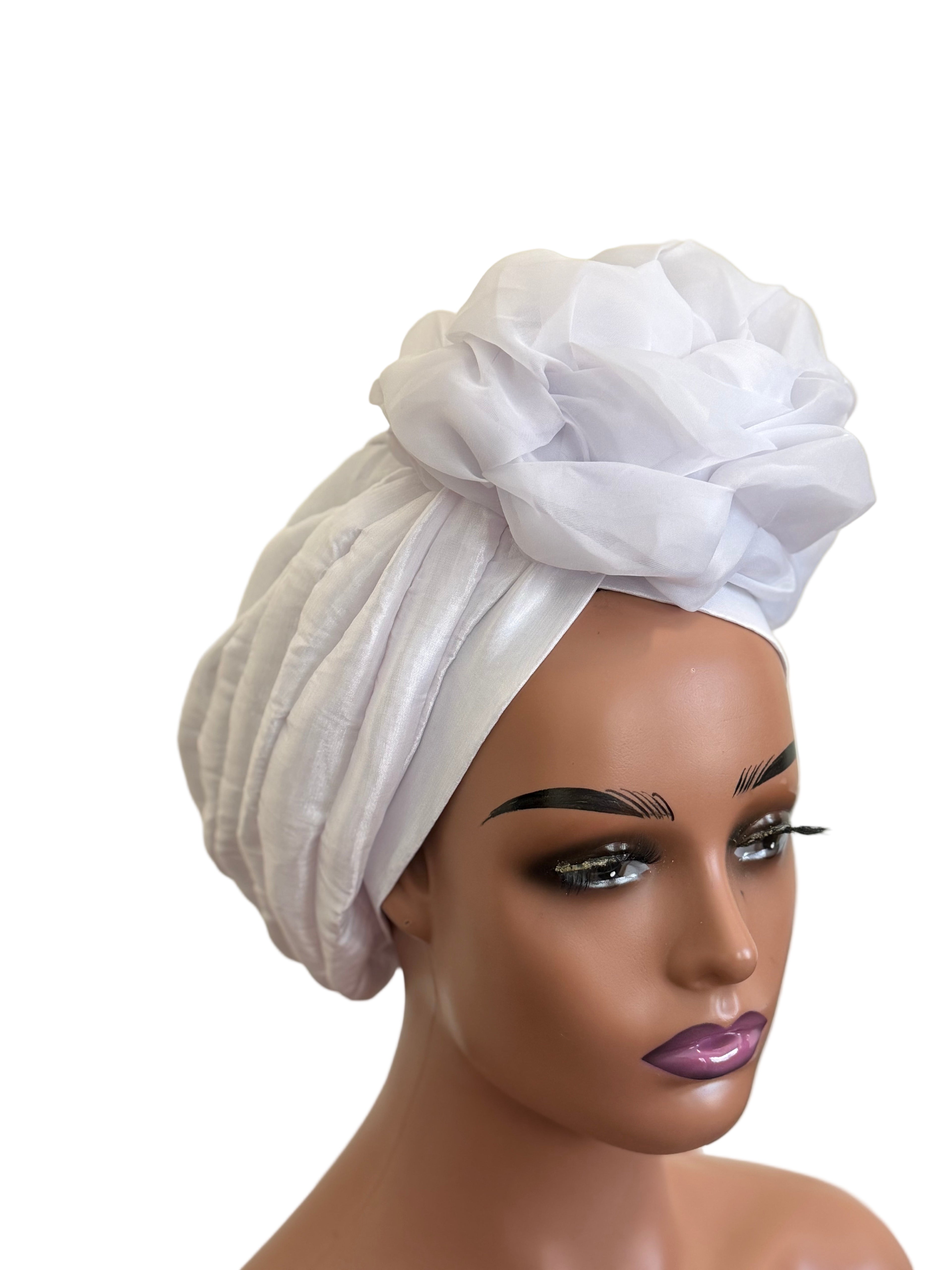Luxury Beaded Turban with big flower