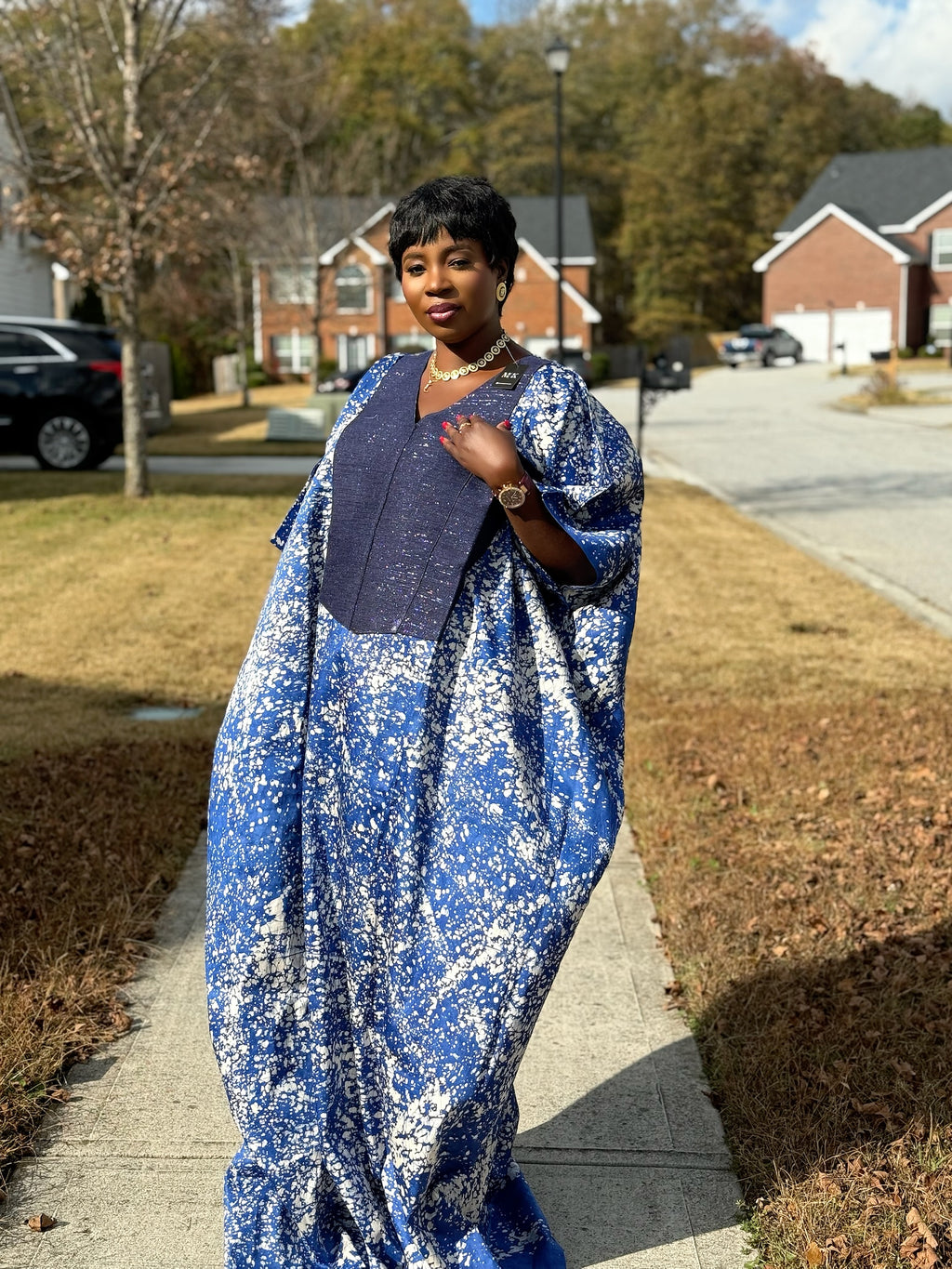 Oversized Cotton Adire free size dress