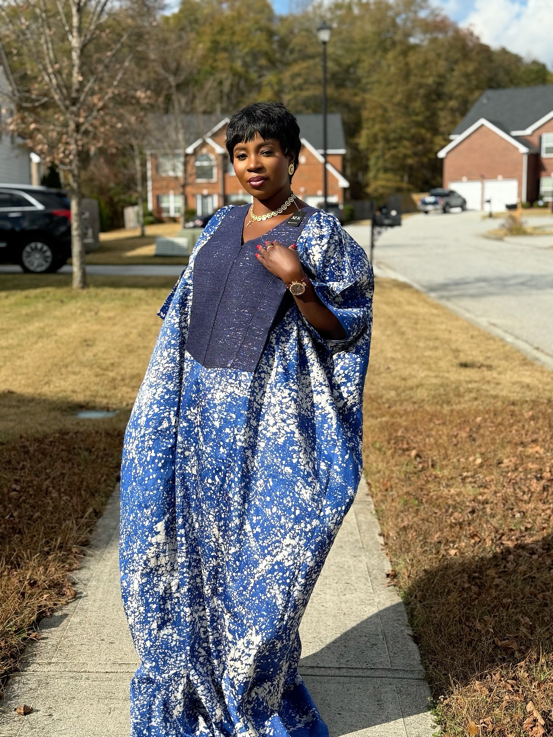 Oversized Cotton Adire free size dress