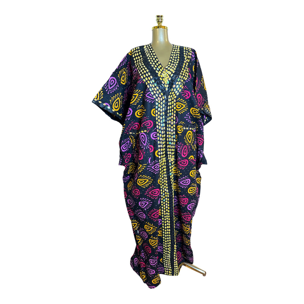LUXURY FULLY BEADED COTTON ANKARA BUBU