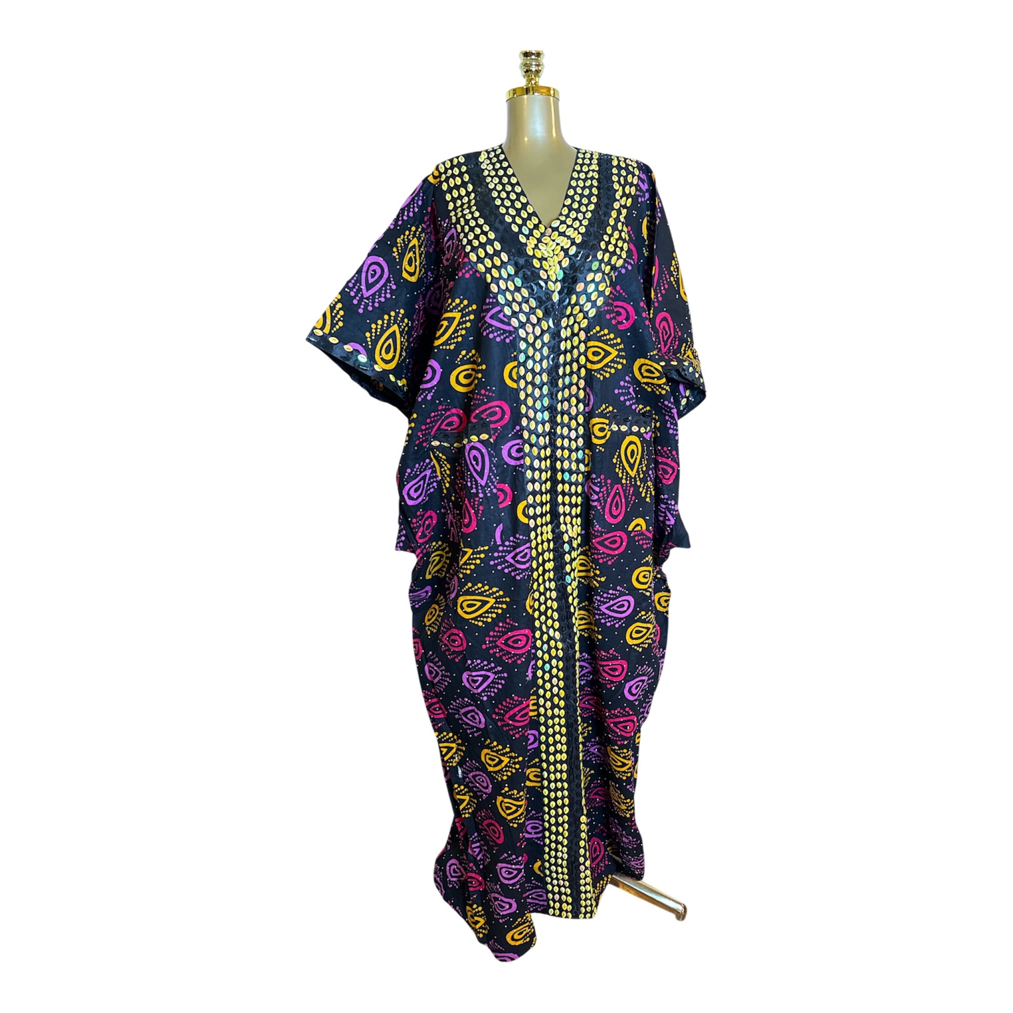 LUXURY FULLY BEADED COTTON ANKARA BUBU