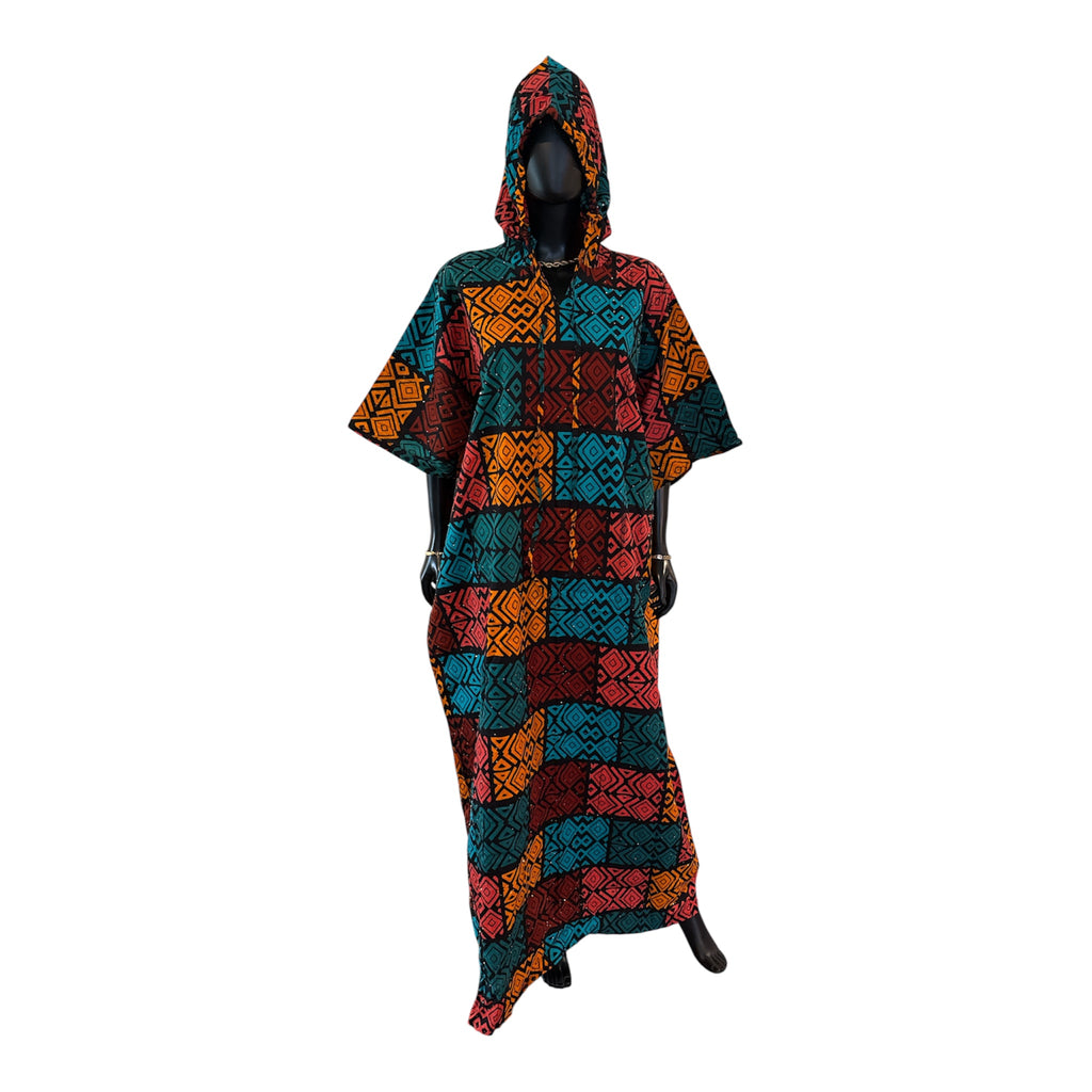 NAA HOODED ANKARA BUBU ( Long)