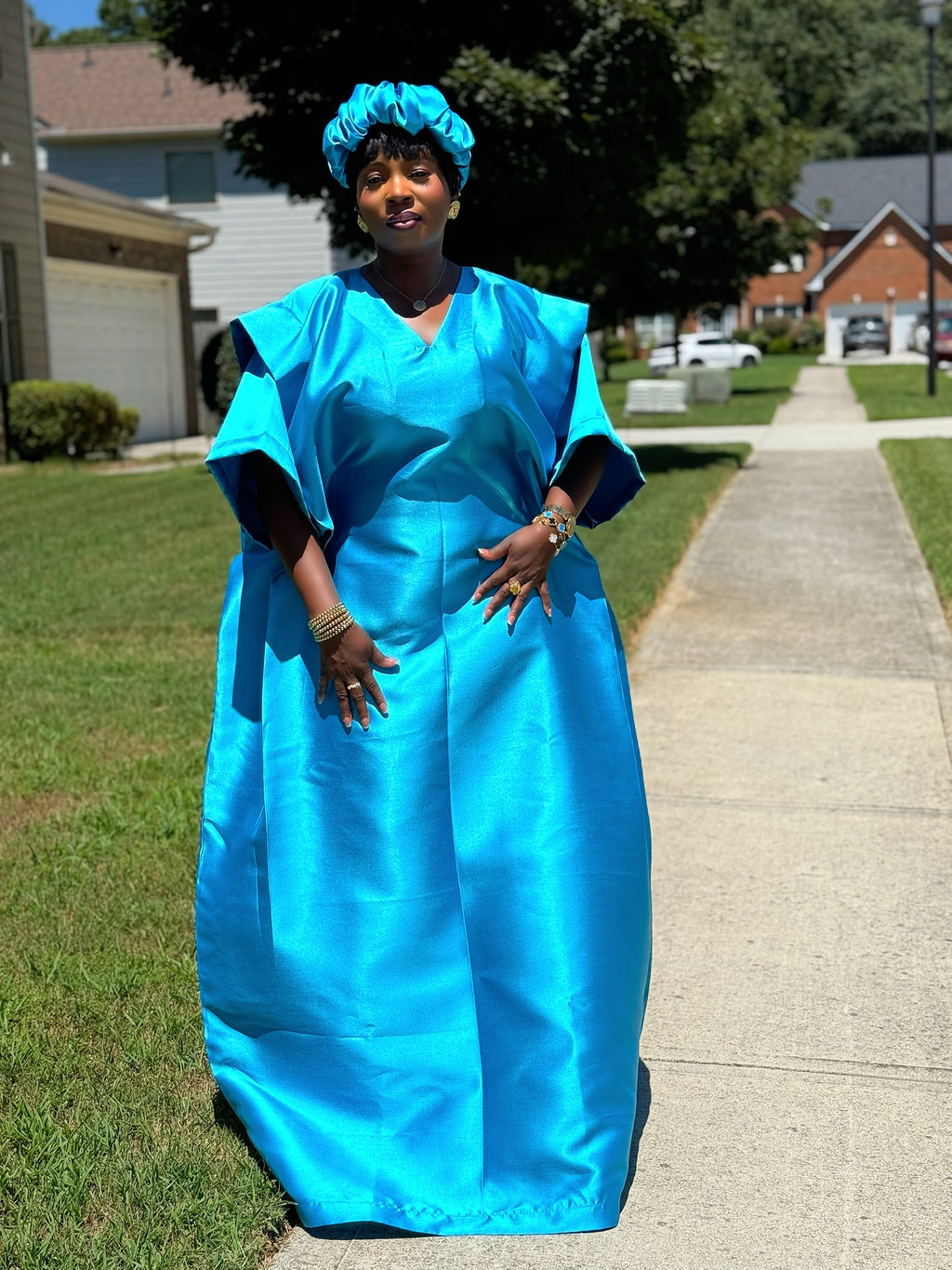 Mikado Bubu Gown with Scrunchie – 64” Long