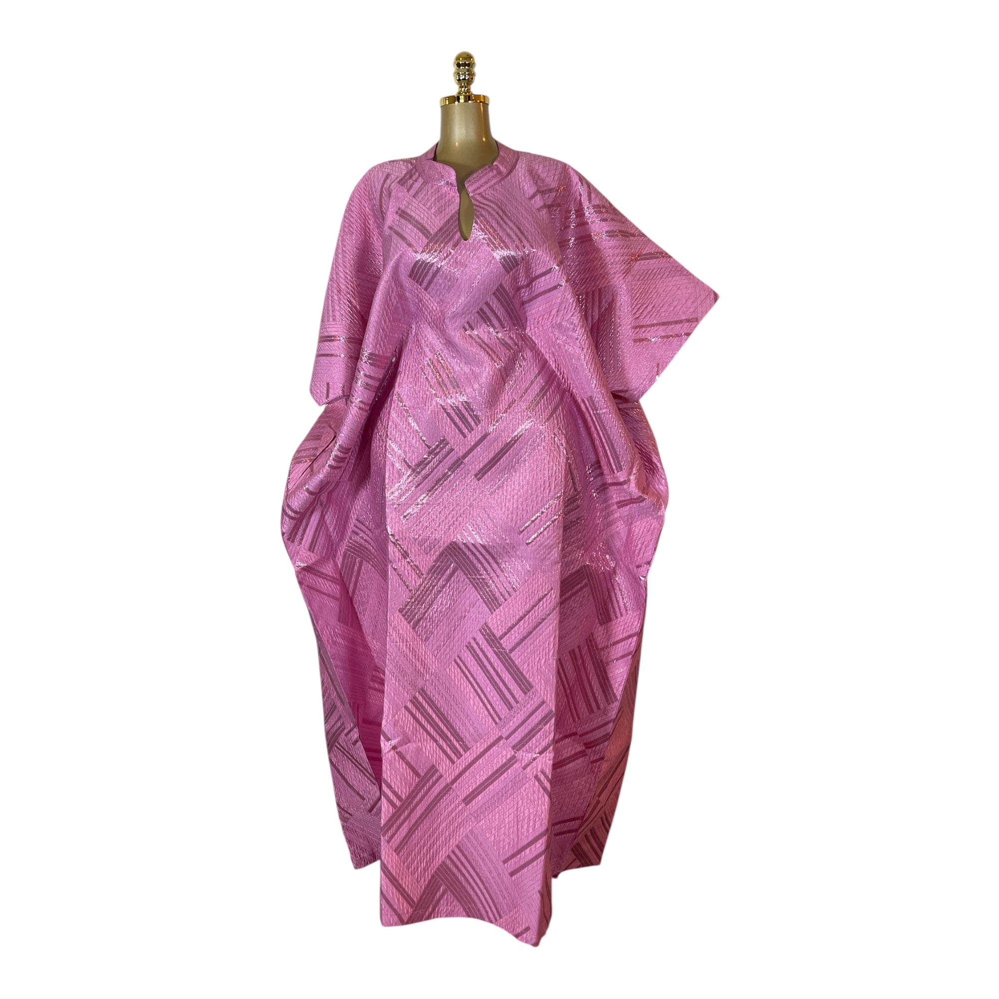 Luxury brocade boubou dress with head wrap