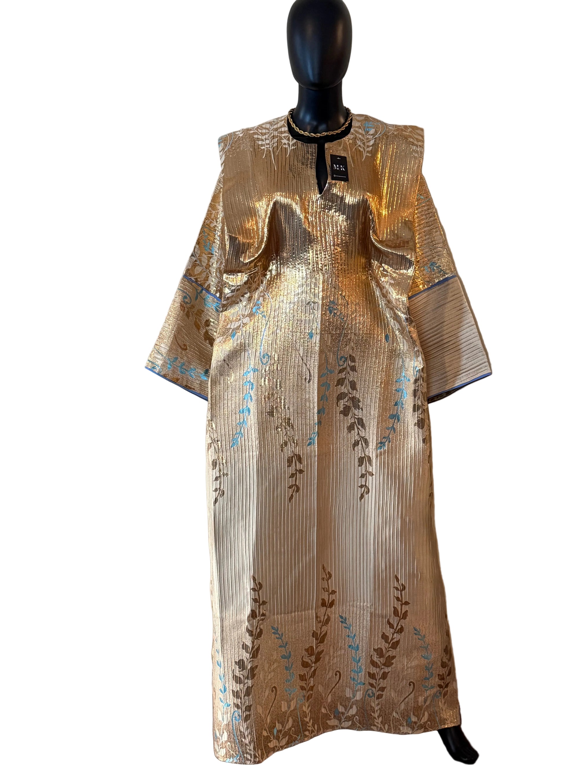 Emilia Luxury full sleeve brocade boubou dress with head wrap