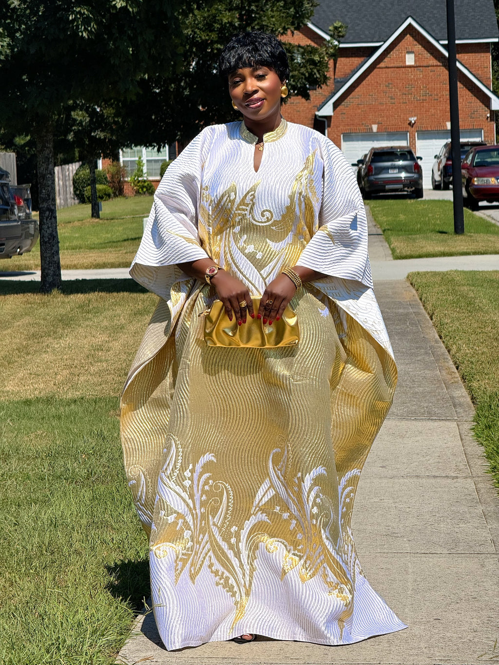 Adebisi Luxury Brocade Bubu with Scarf