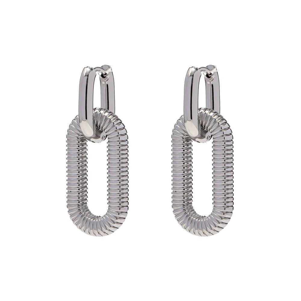 DOUBLE HOOP SILVER  EARRING