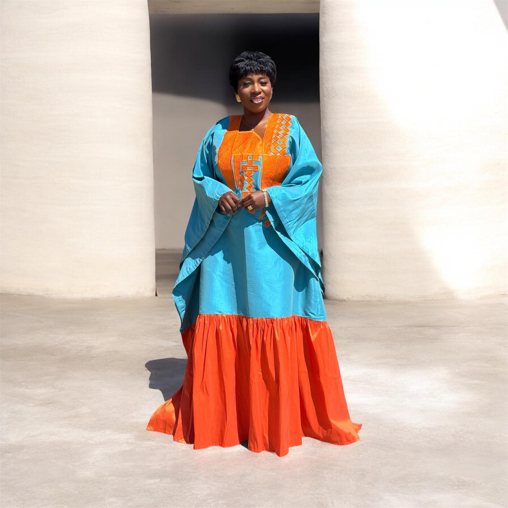 EVA Luxury Two Toned boubou dress with Embroidery