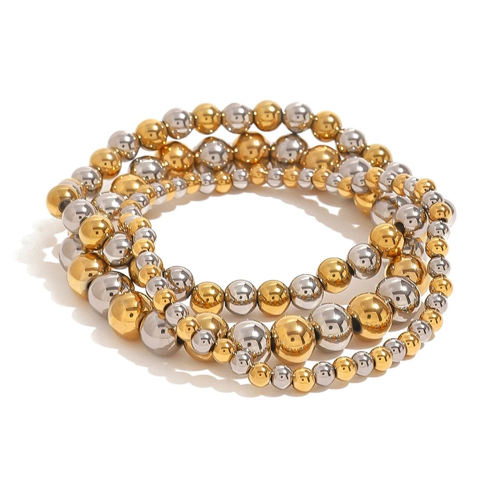 TWO TONED BEADED BRACELETS