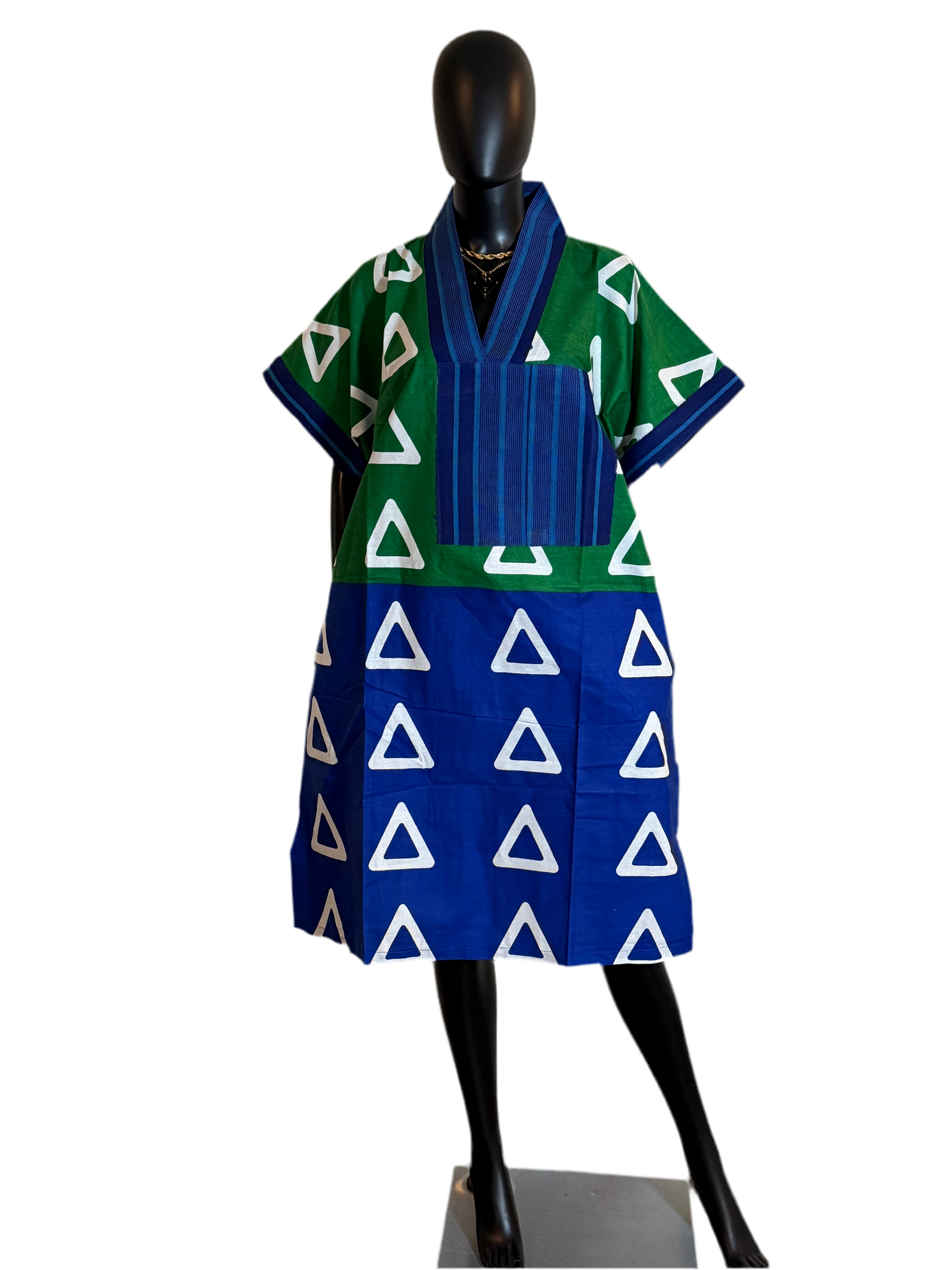 Short Ankara Bubu Dress with Asoke