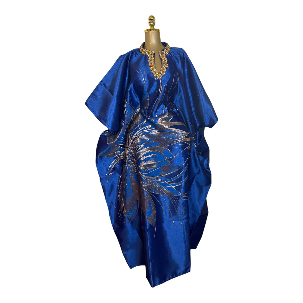 Grace  Luxury embellished Brocade Bubu with Scarf
