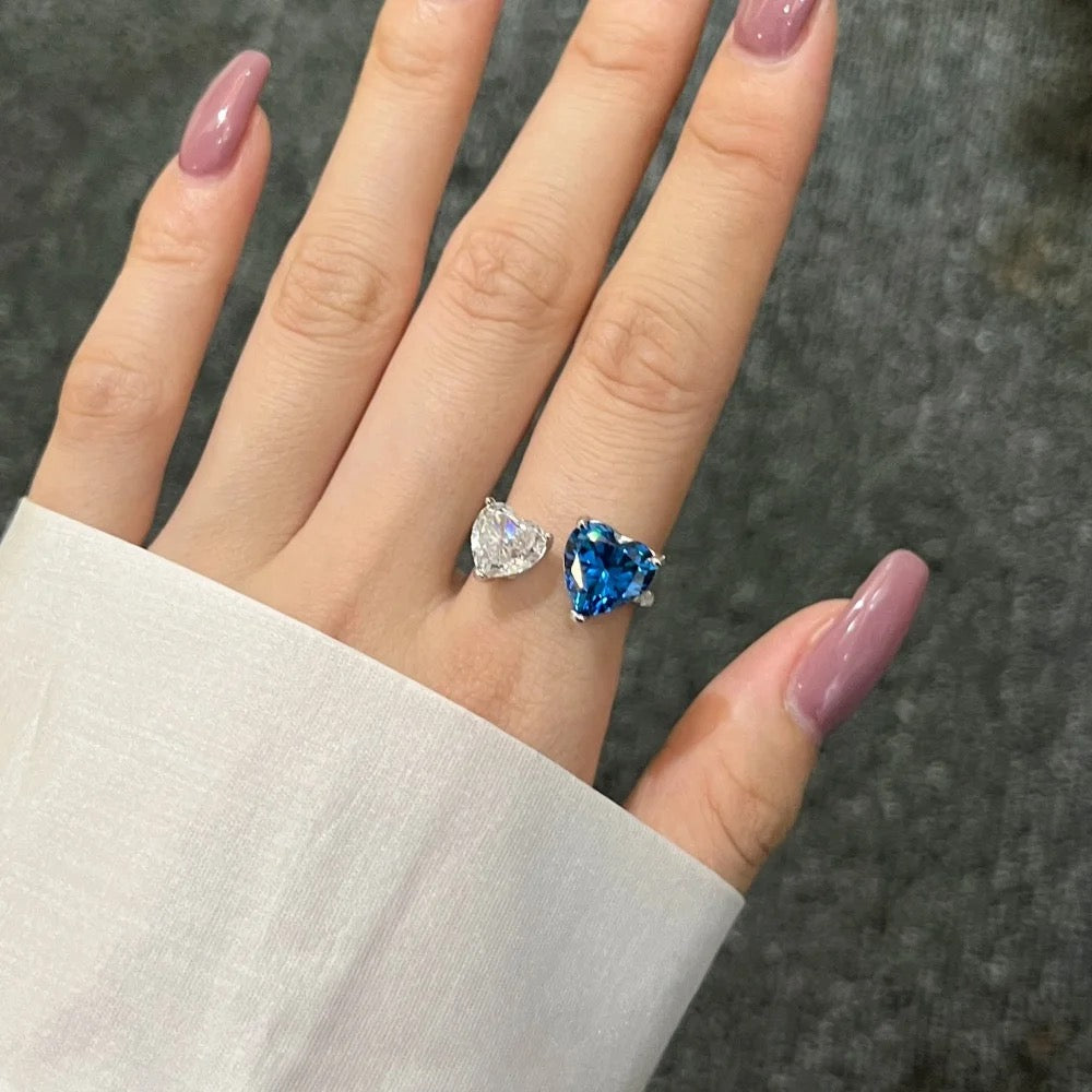ADELIA ADJUSTABLE RING (BLUE ) STERLING SILVER