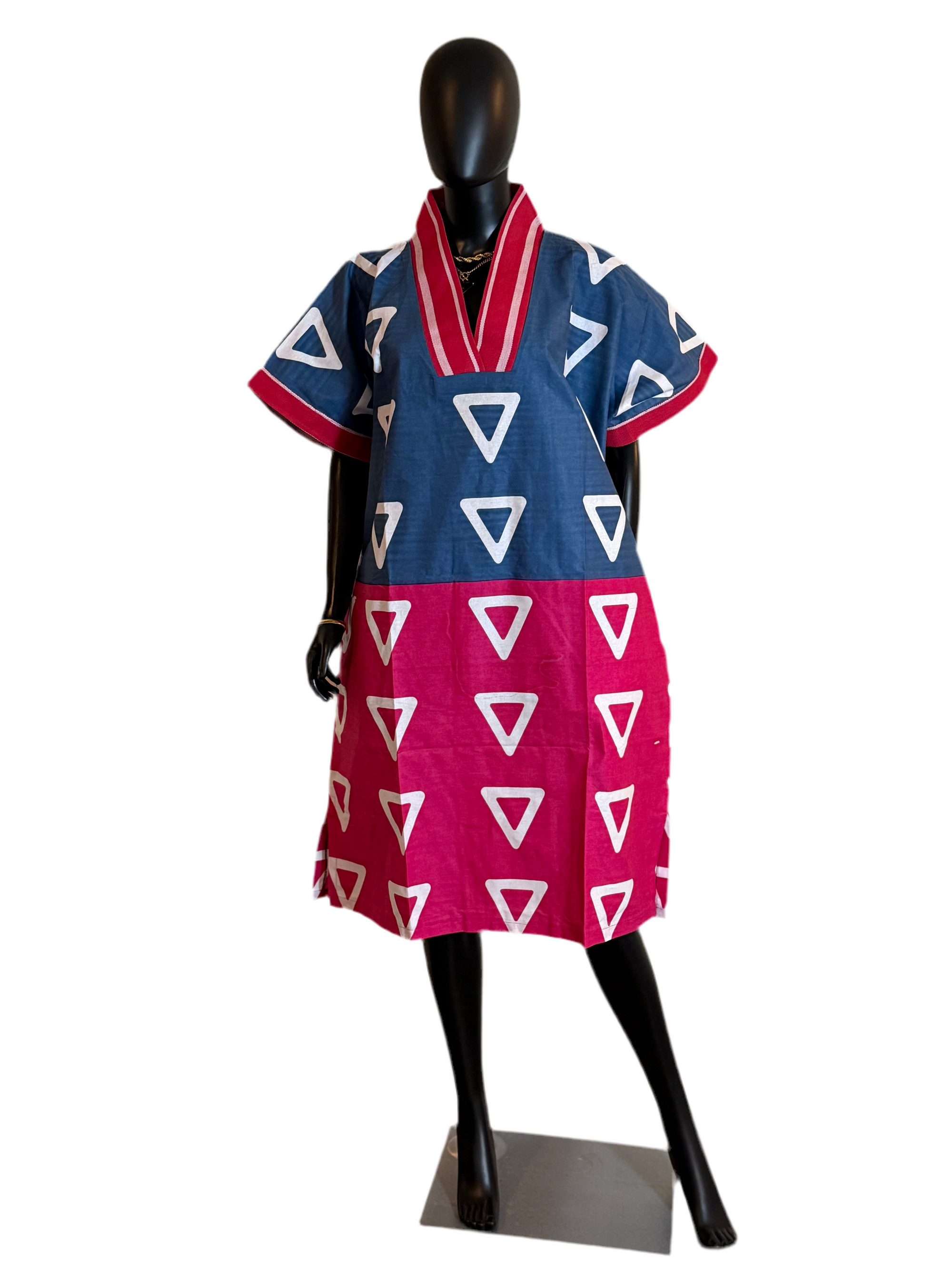 Short Ankara Bubu Dress with Asoke