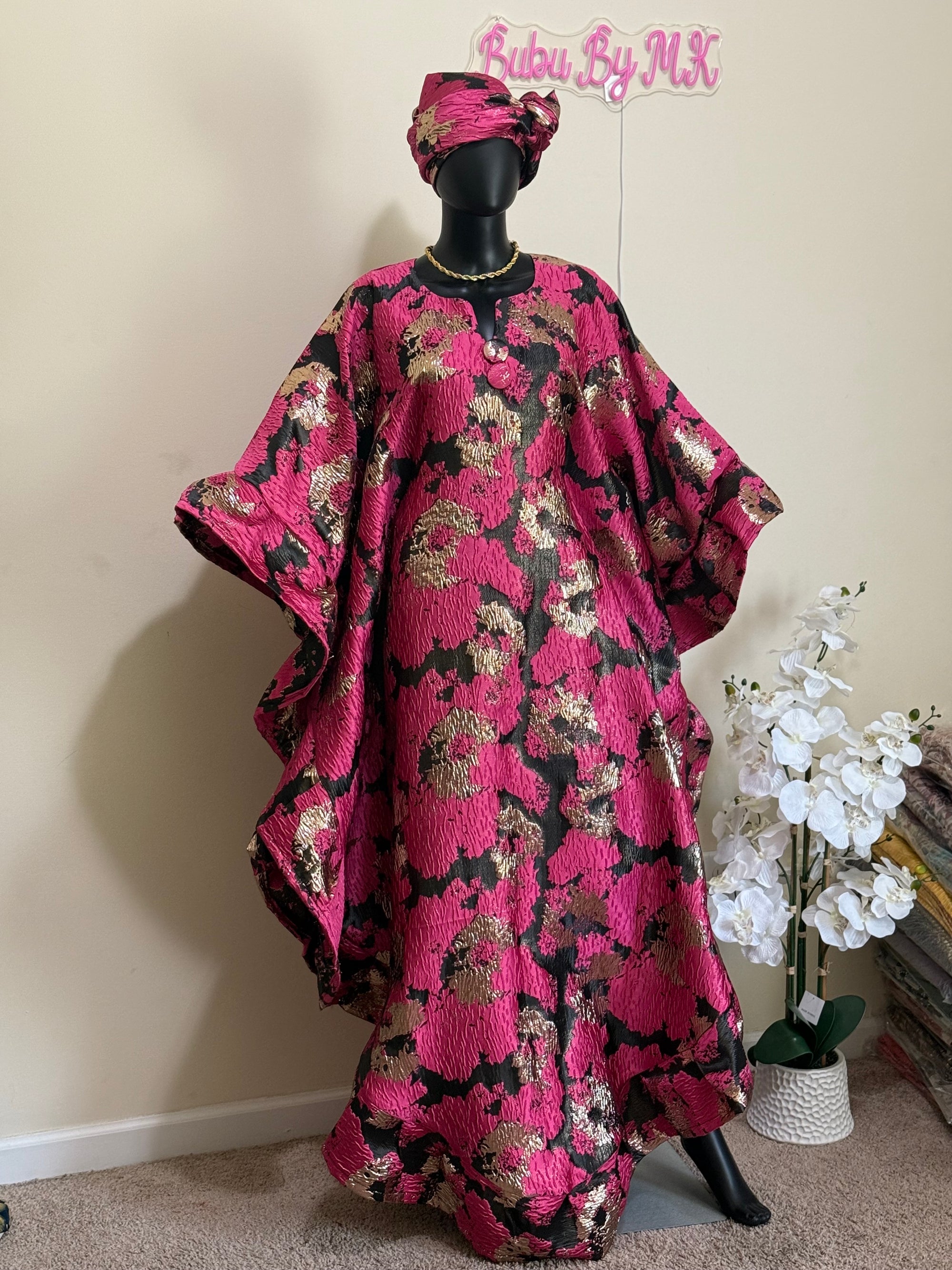 ENO LUXURY BUTTERFLY READY TO WEAR AFRICAN BUBU DRESS, KIMONO/KAFTAN