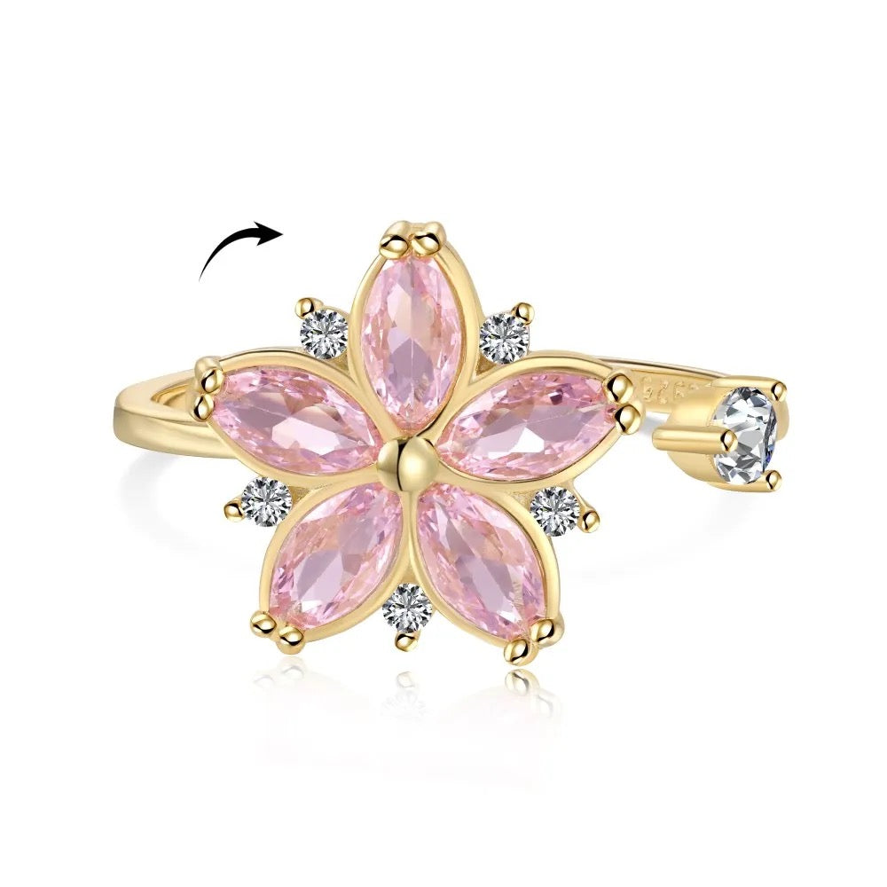 ADJUSTABLE FLOWER RING (STERLING SILVER)