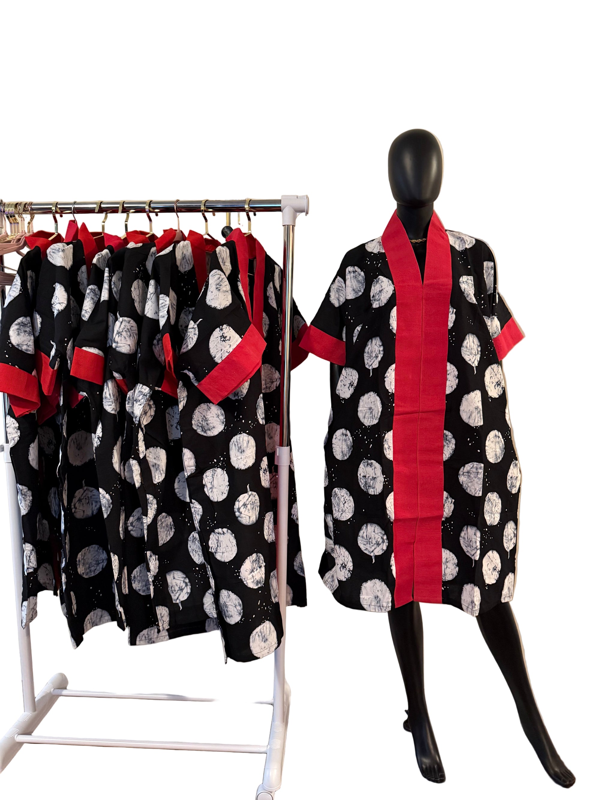 Chic Short Bubu Dress with Aso Oke Detail – One Size, 100% Cotton 2.0